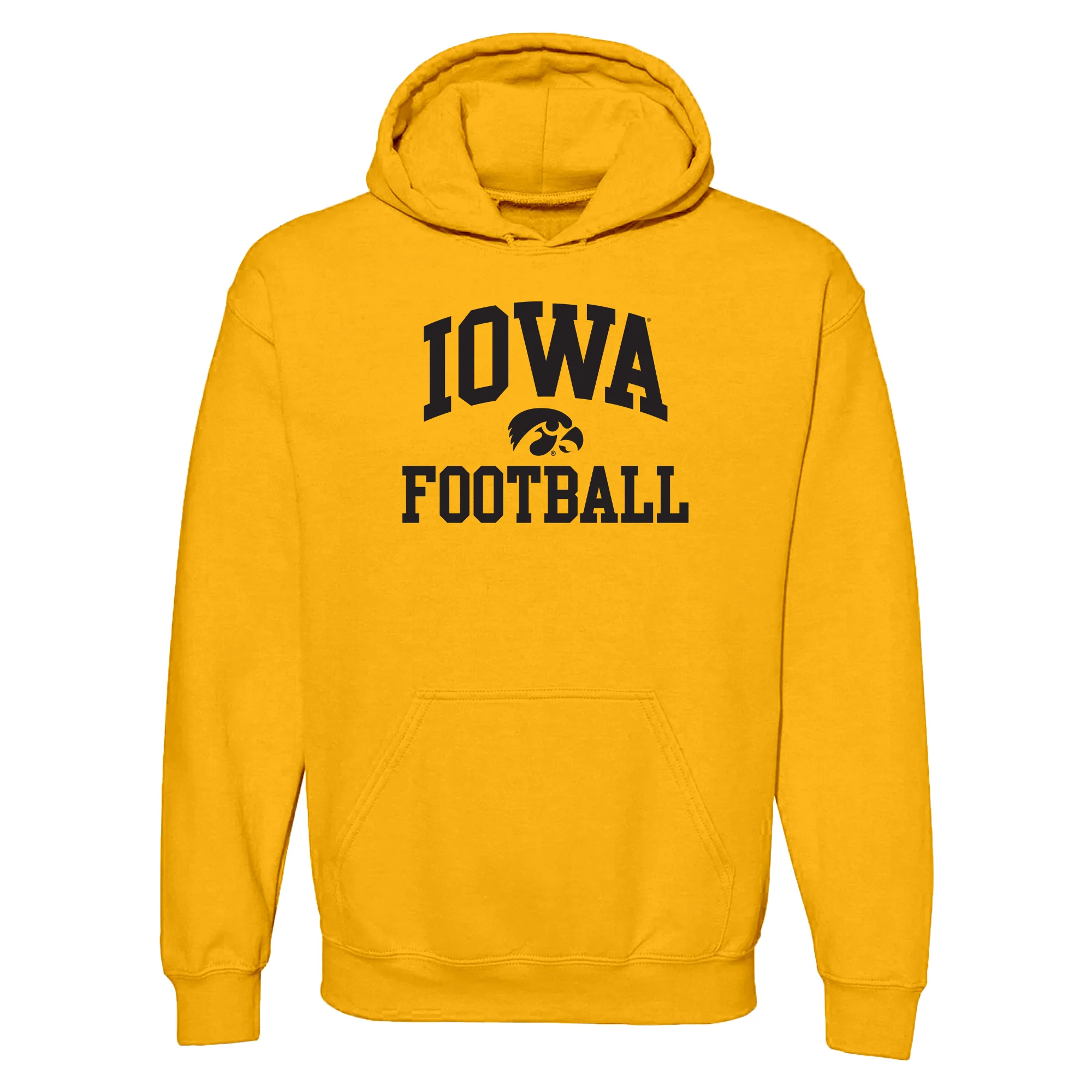 University Of Iowa Hawkeyes Arch Logo Football Hoodie - Gold