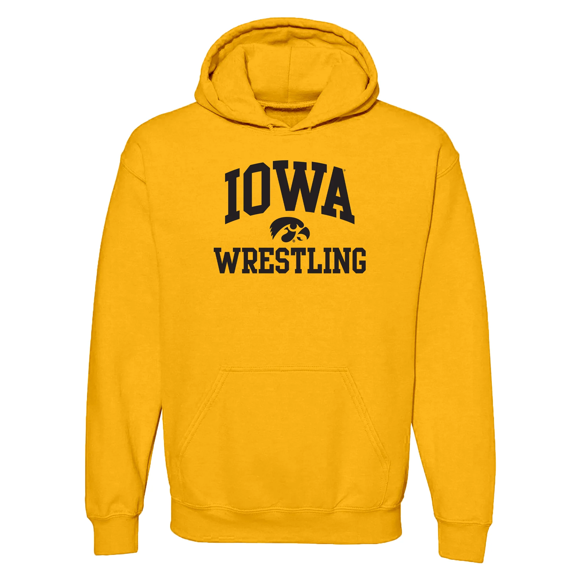 University of Iowa Hawkeyes Arch Logo Wrestling Hoodie - Gold