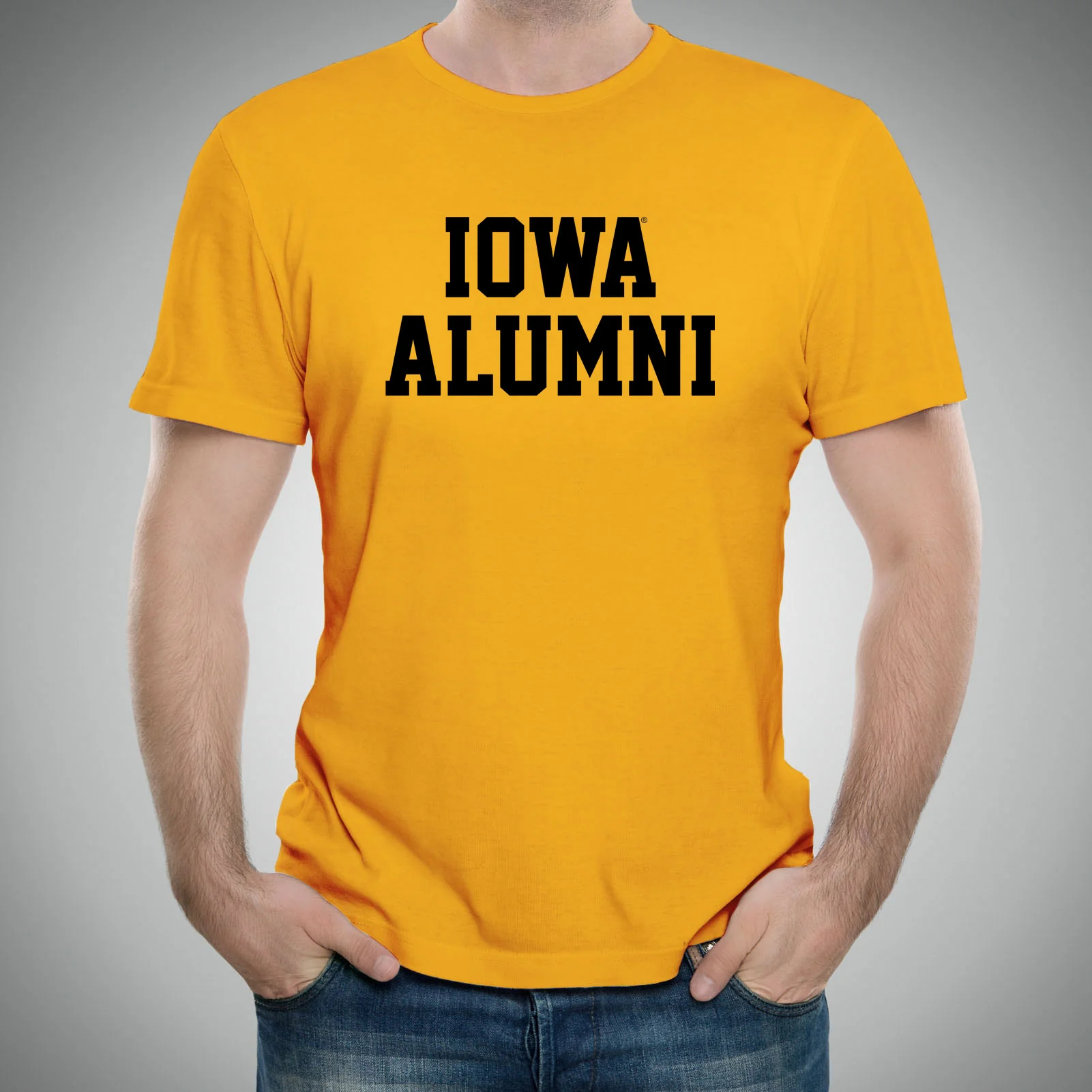 University of Iowa Hawkeyes Basic Block Alumni Short Sleeve T Shirt - Gold - Image 3