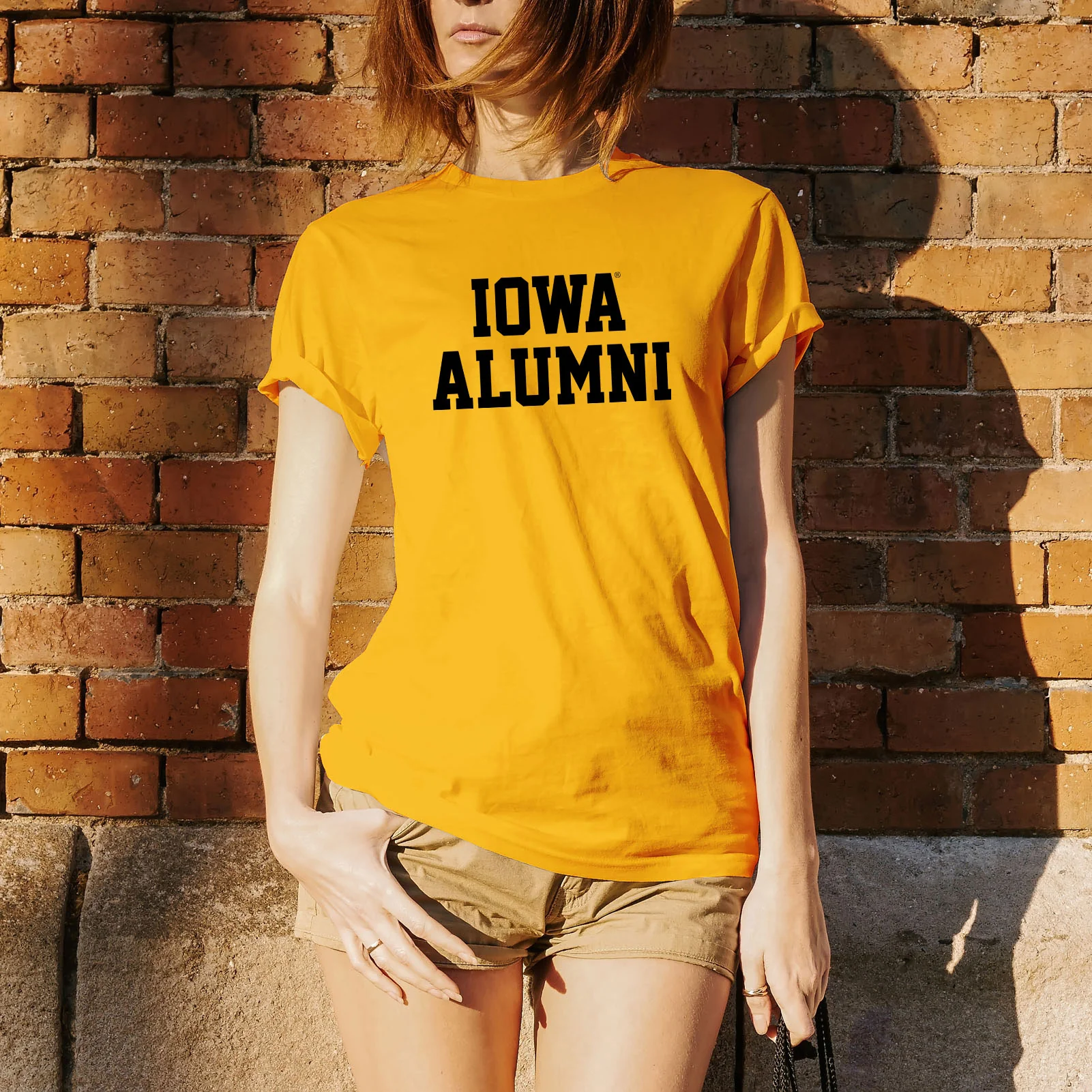 University of Iowa Hawkeyes Basic Block Alumni Short Sleeve T Shirt - Gold - Image 4