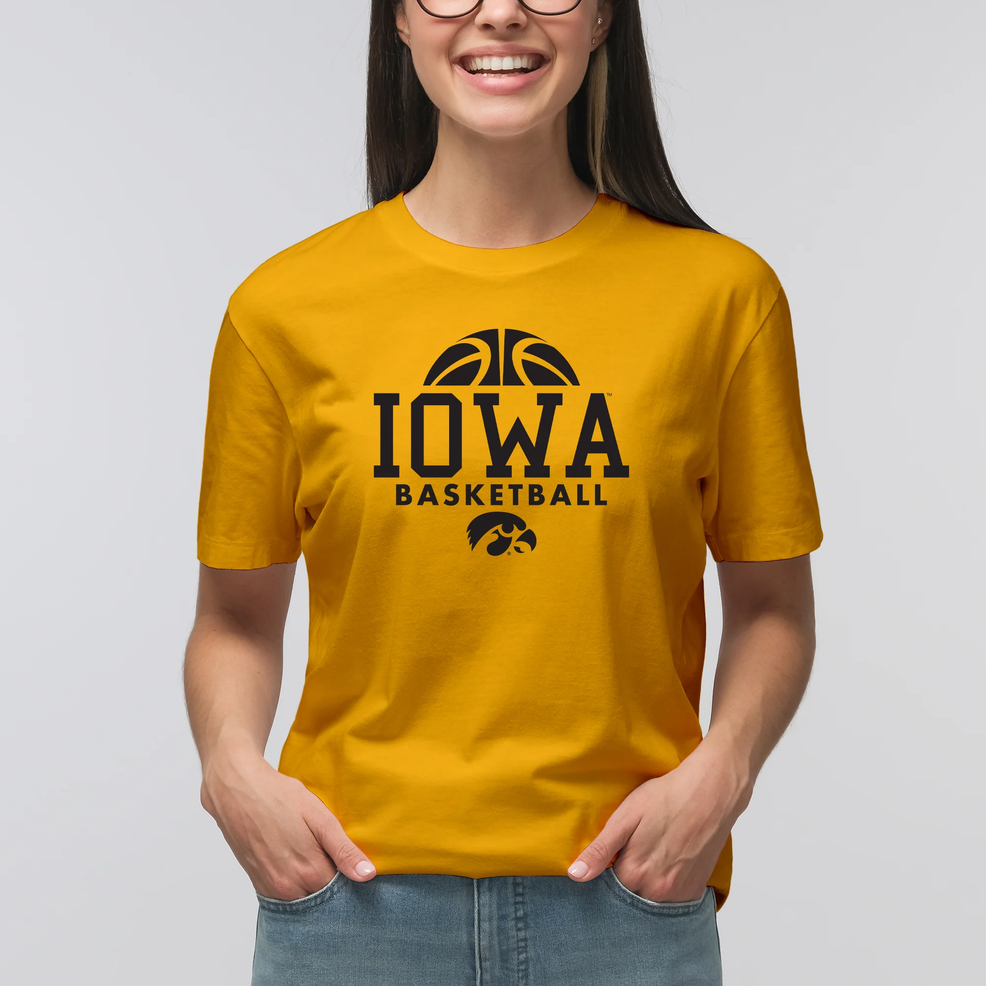 University of Iowa Hawkeyes Basketball Hype Short Sleeve T Shirt - Gold - Image 4
