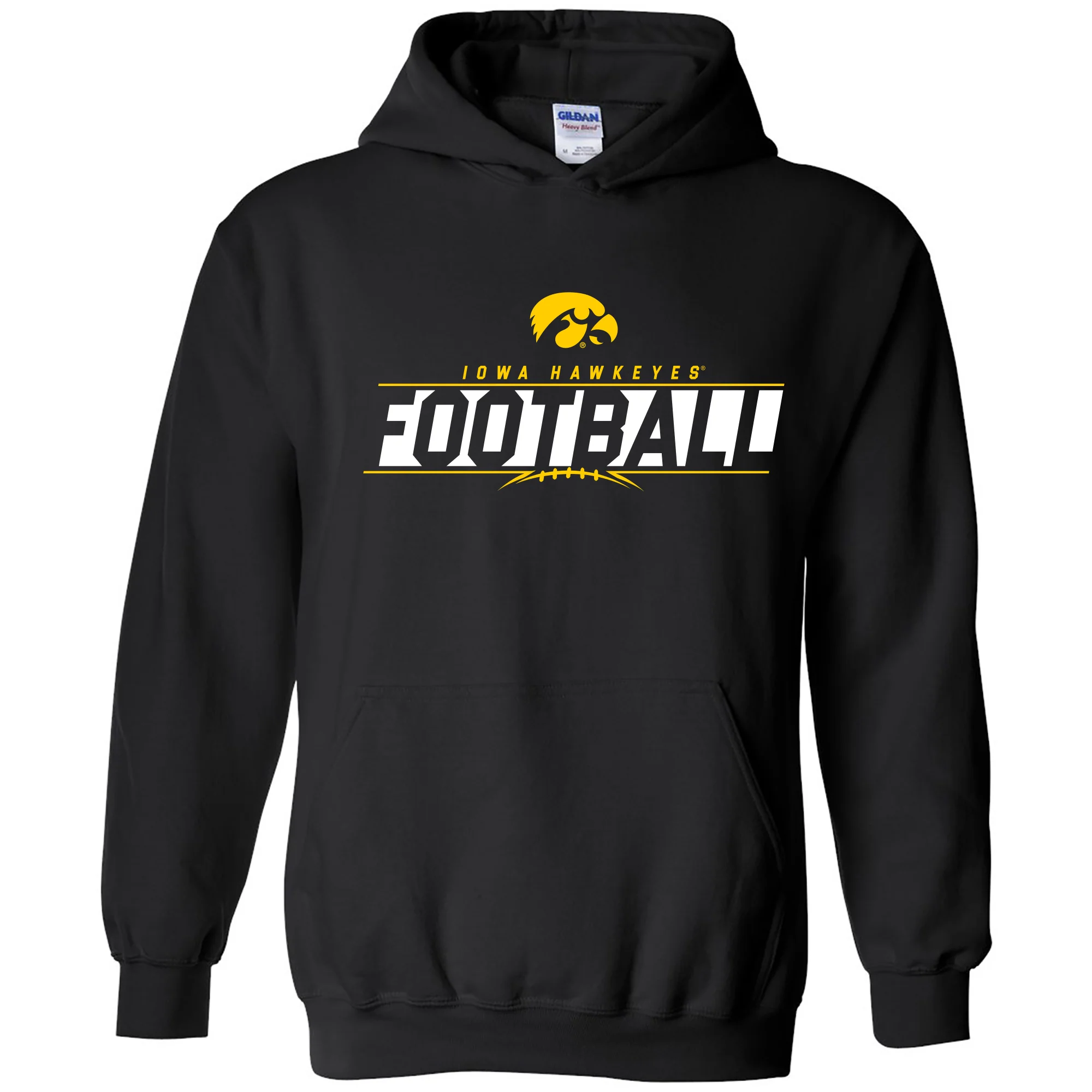 University Of Iowa Hawkeyes Football Charge Hoodie - Black