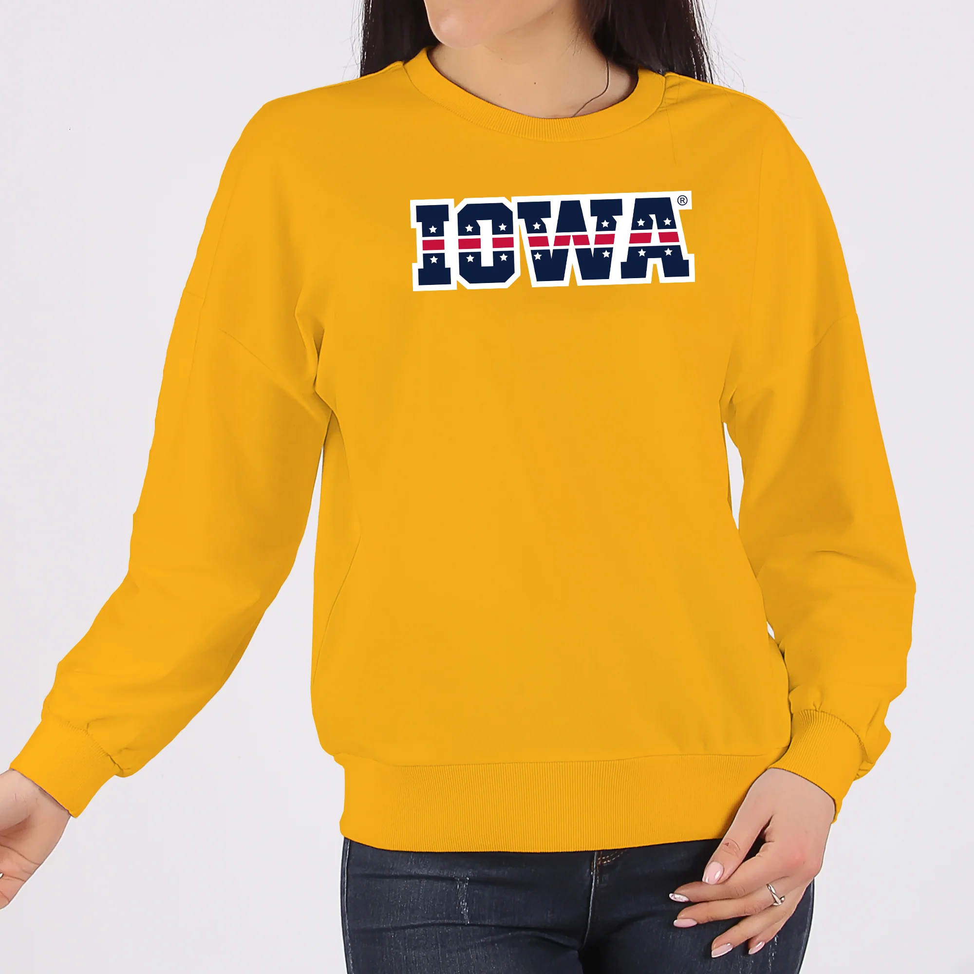 University of Iowa Hawkeyes Patriotic Wordmark, Team Color Crewneck - Image 4