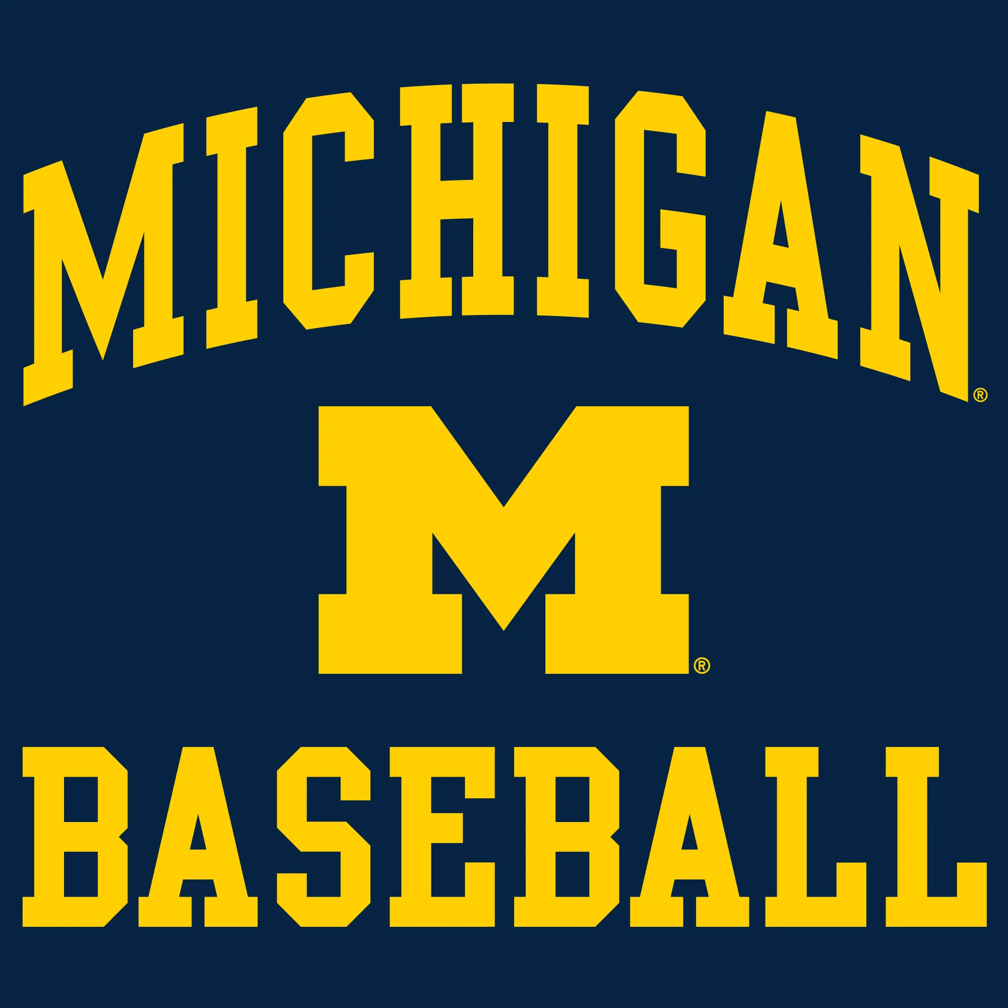 University of Michigan Wolverines Arch Logo Baseball Long Sleeve - Navy - Image 2