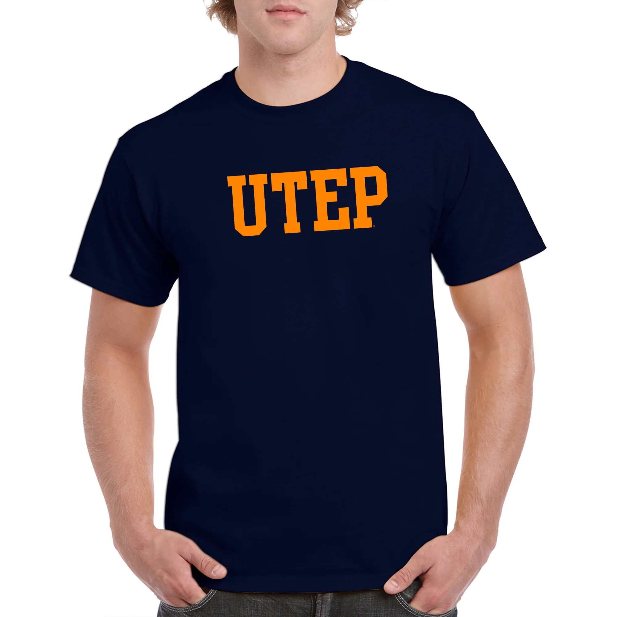 University of Texas at El Paso Miners Basic Block Short Sleeve T Shirt - Navy - Image 3