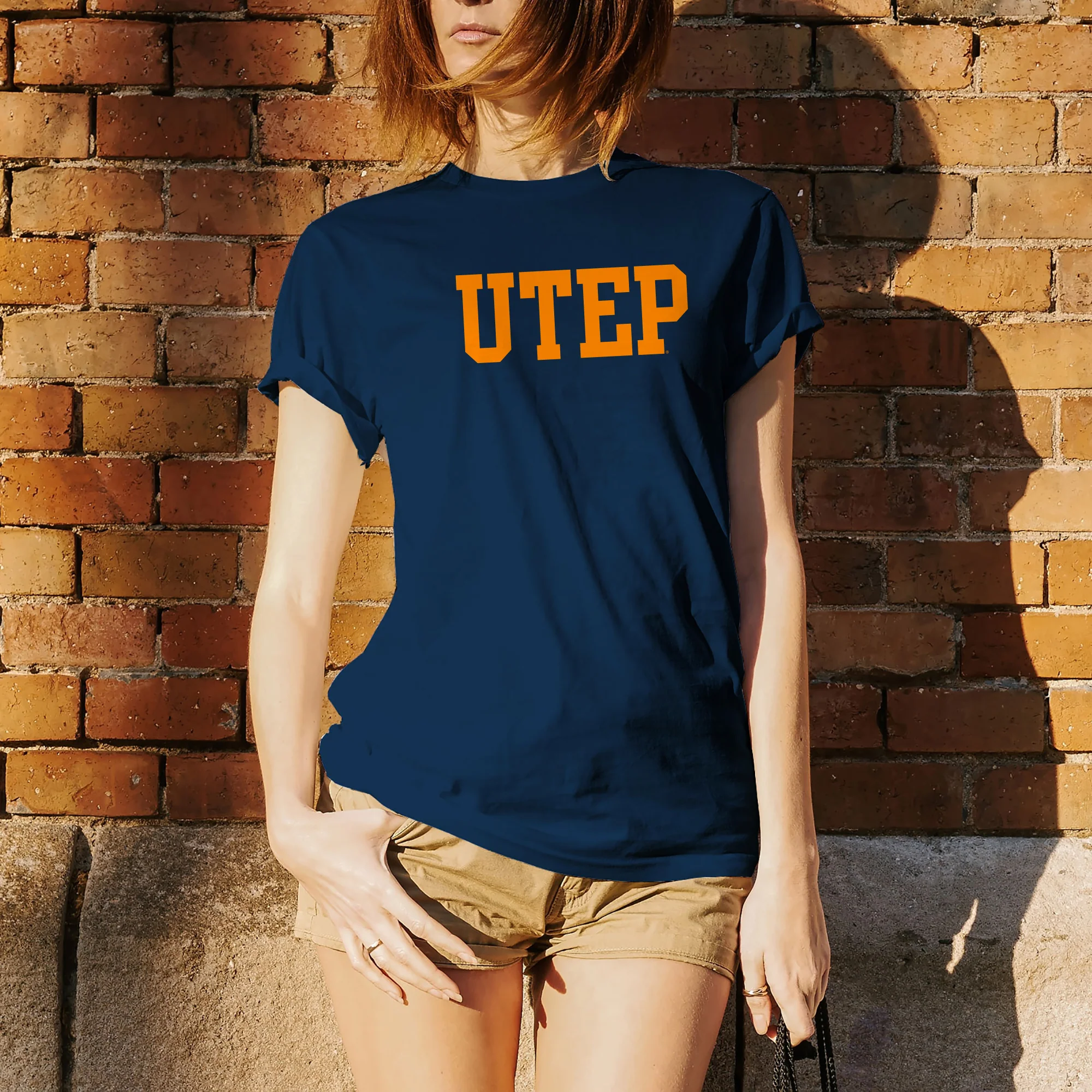 University of Texas at El Paso Miners Basic Block Short Sleeve T Shirt - Navy - Image 4