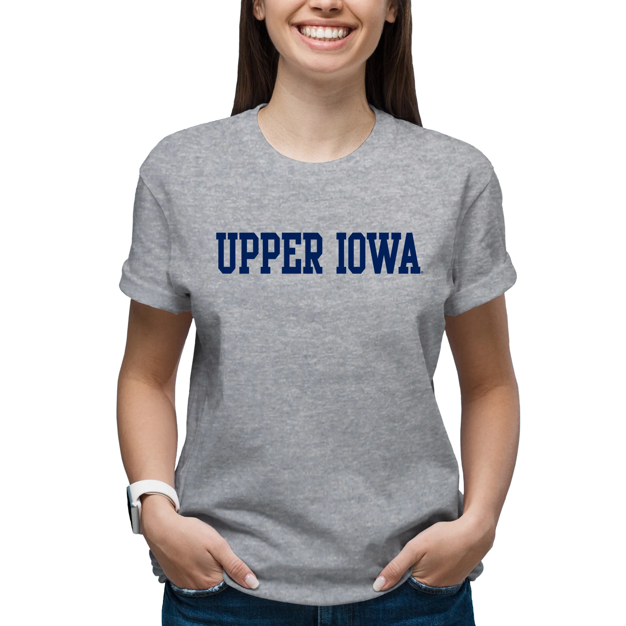 Upper Iowa Basic Block T-Shirt - Sport Grey - Image 4