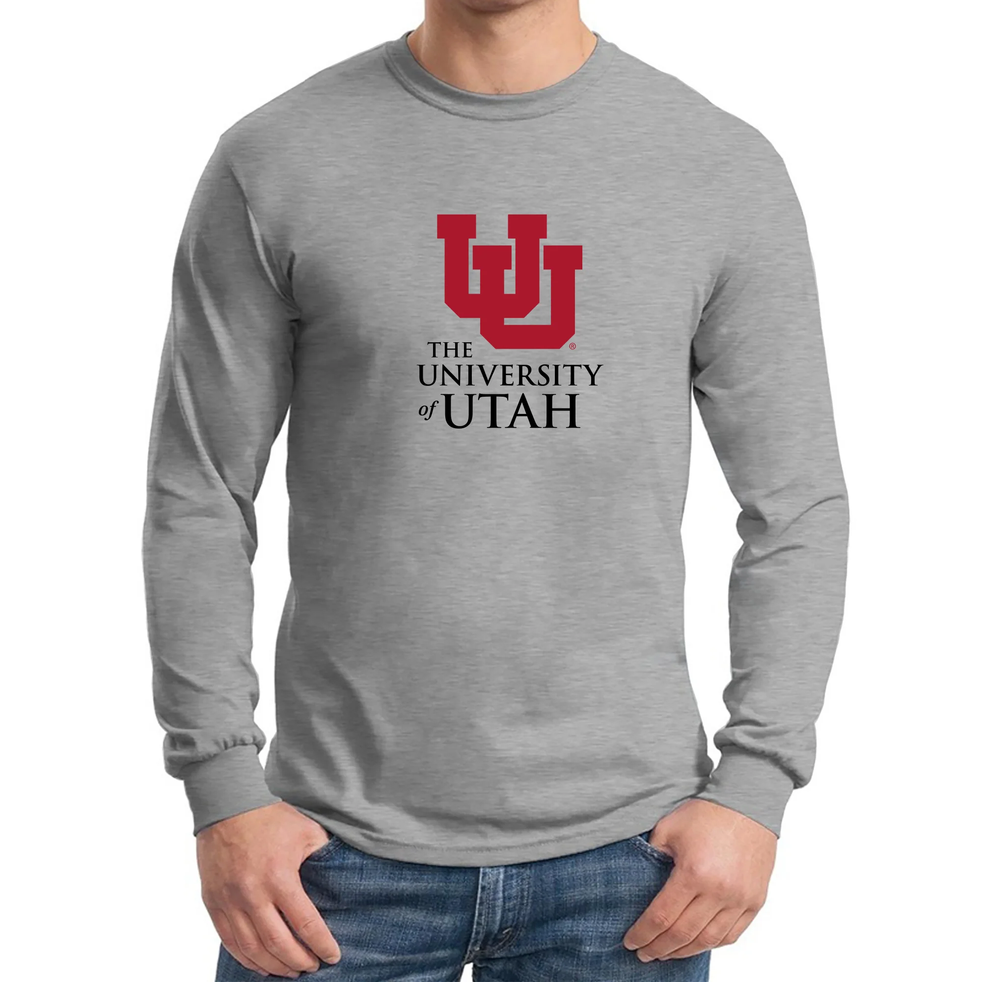 Utah Institutional Logo Long Sleeve - Sport Grey - Image 3