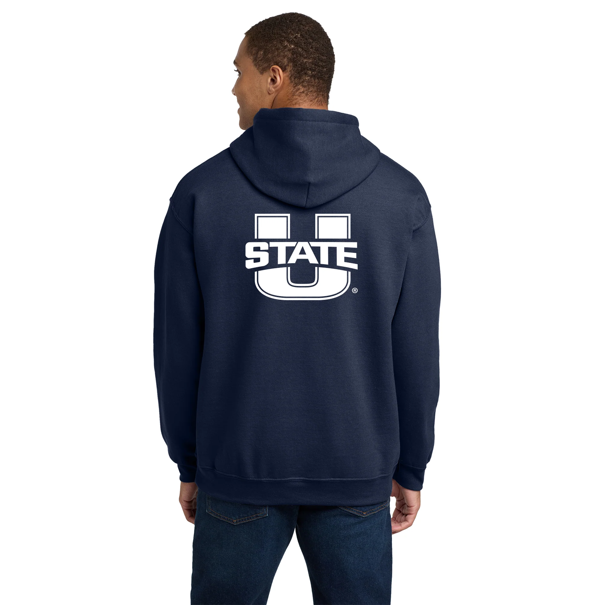 Utah State Aggies Front Back Print Hoodie - Navy - Image 5