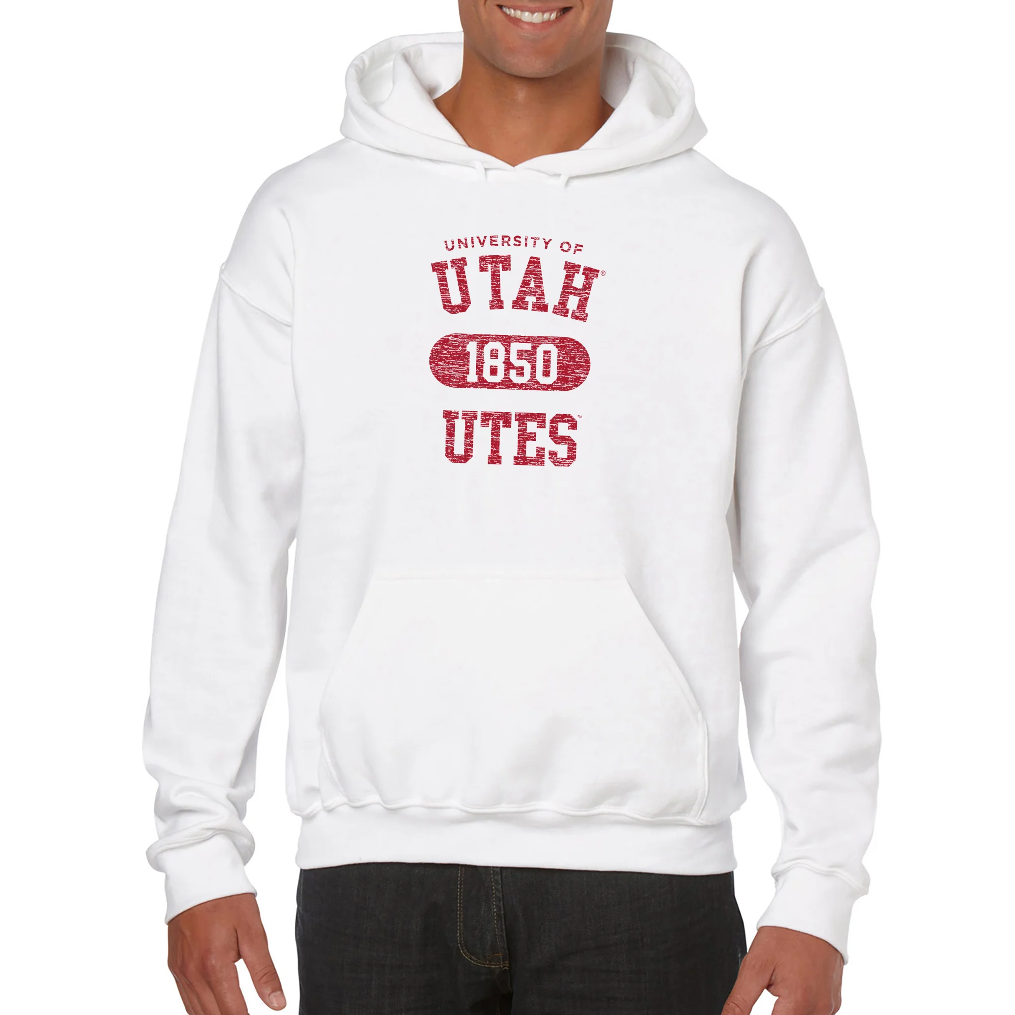 Utah Utes Athletic Arch Hoodie - White - Image 3