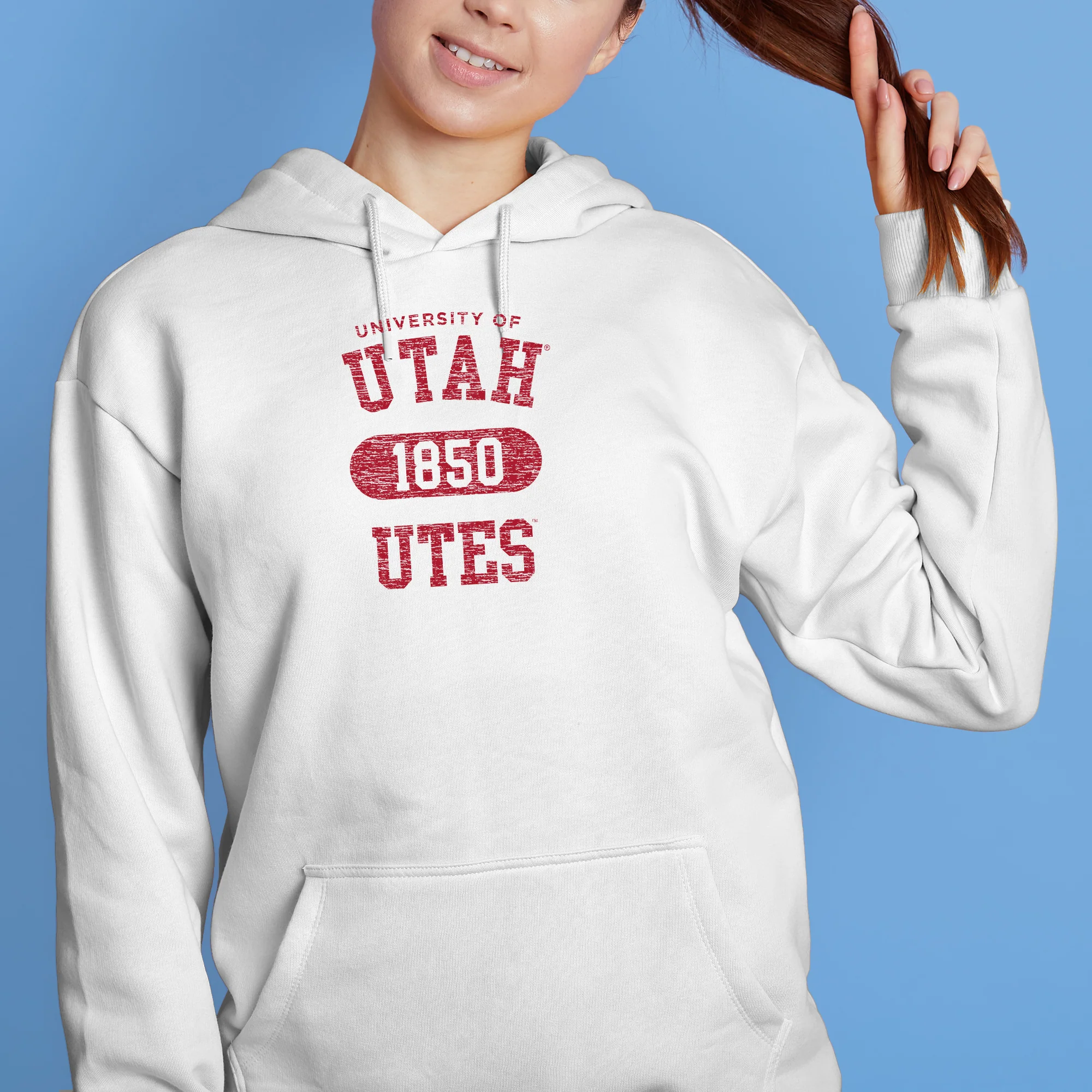 Utah Utes Athletic Arch Hoodie - White - Image 4