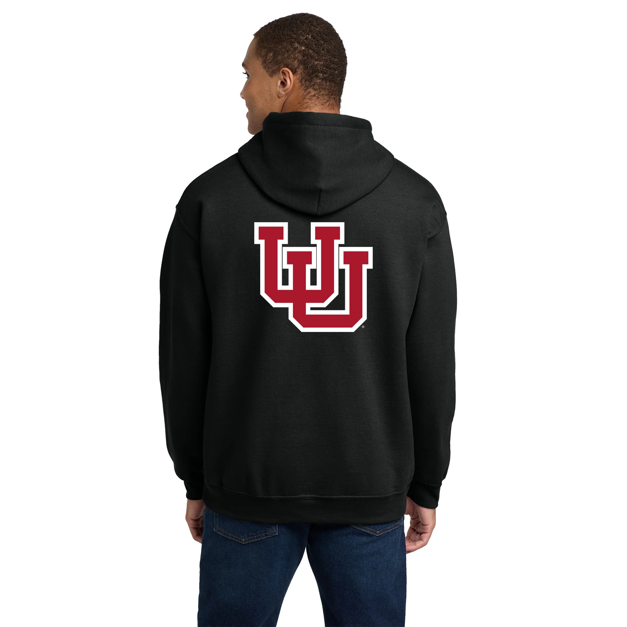 Utah Utes Front Back Print Hoodie - Black - Image 5