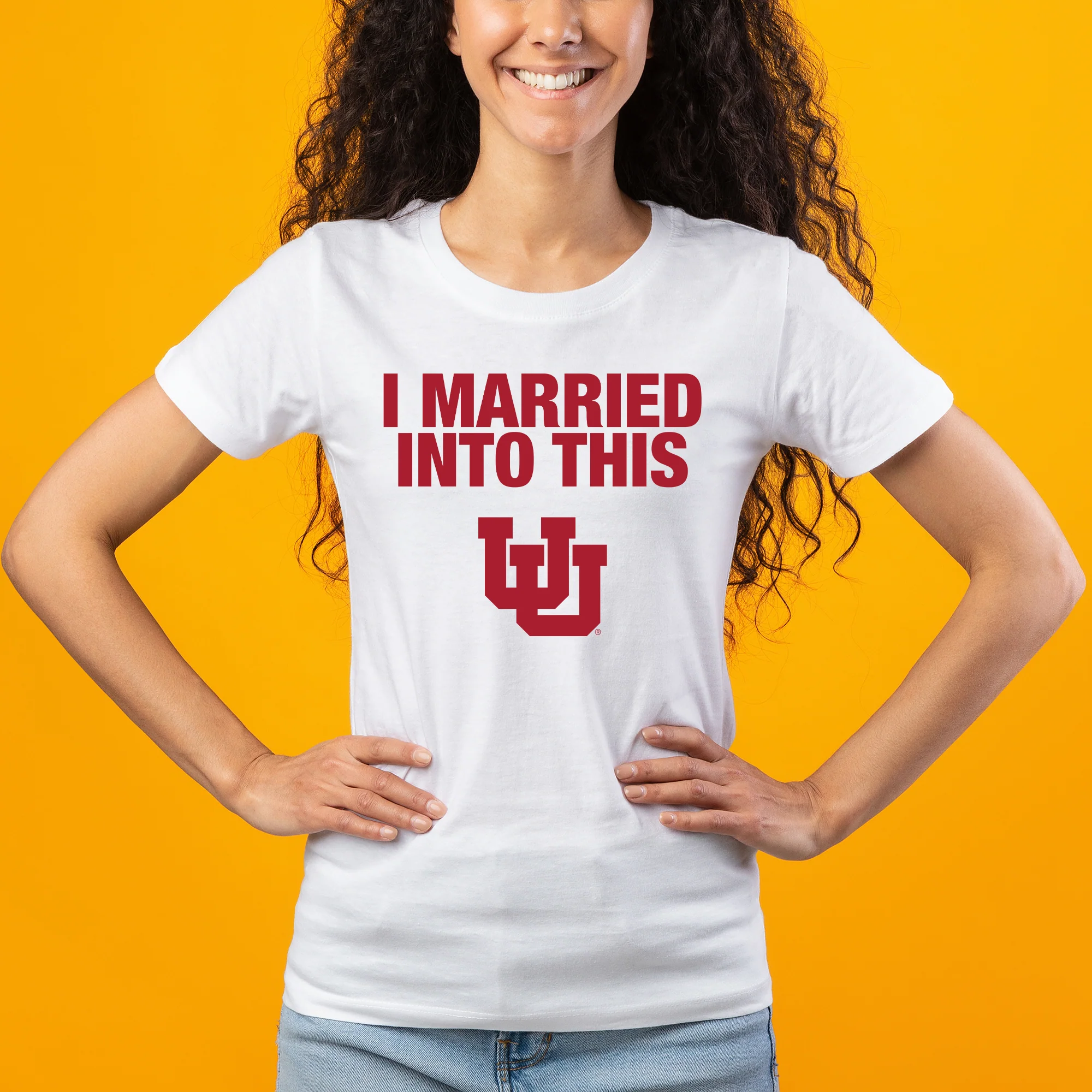 Utah Utes I Married Into This Women's T-Shirt - White - Image 3