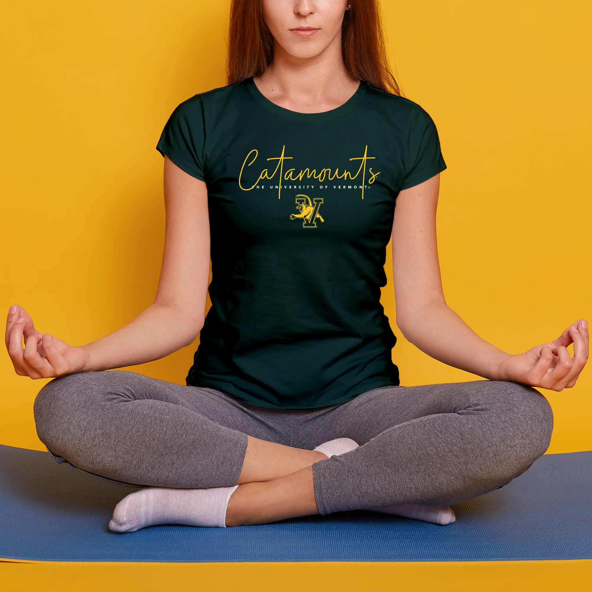 Vermont Thin Script Womens T-Shirt - Forest - Image 3