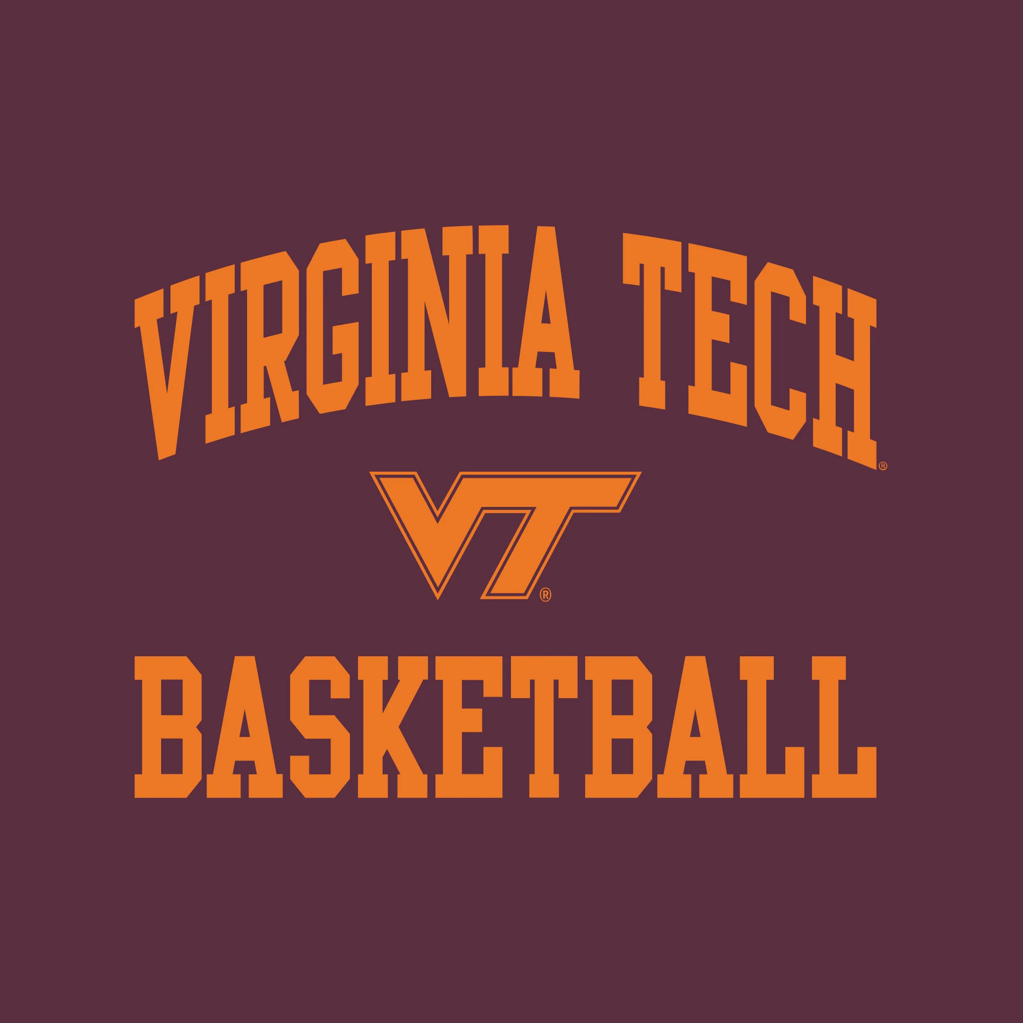 Virginia Tech Arch Logo Basketball Long Sleeve - Maroon - Image 2