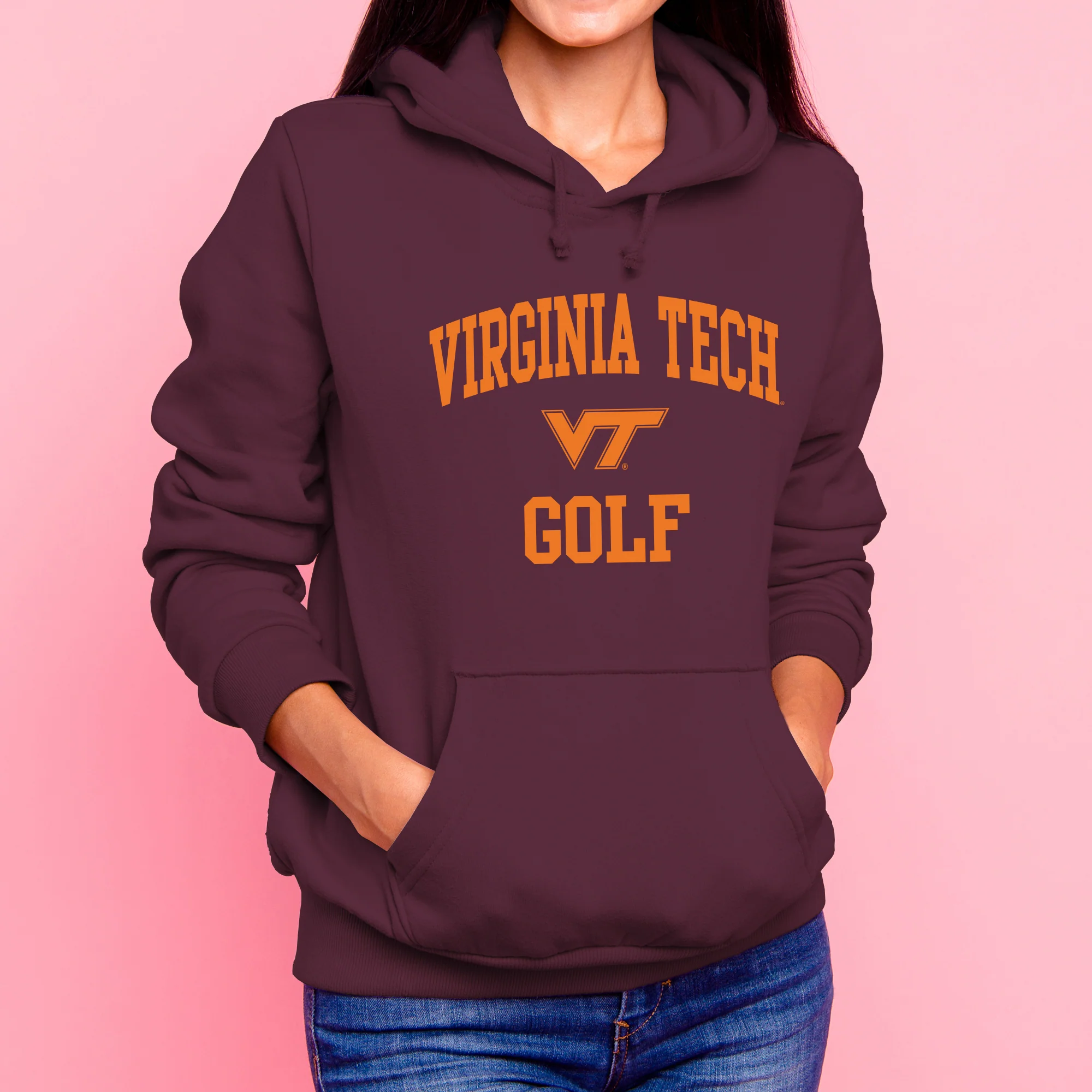 Virginia Tech Arch Logo Golf Hoodie - Maroon - Image 4