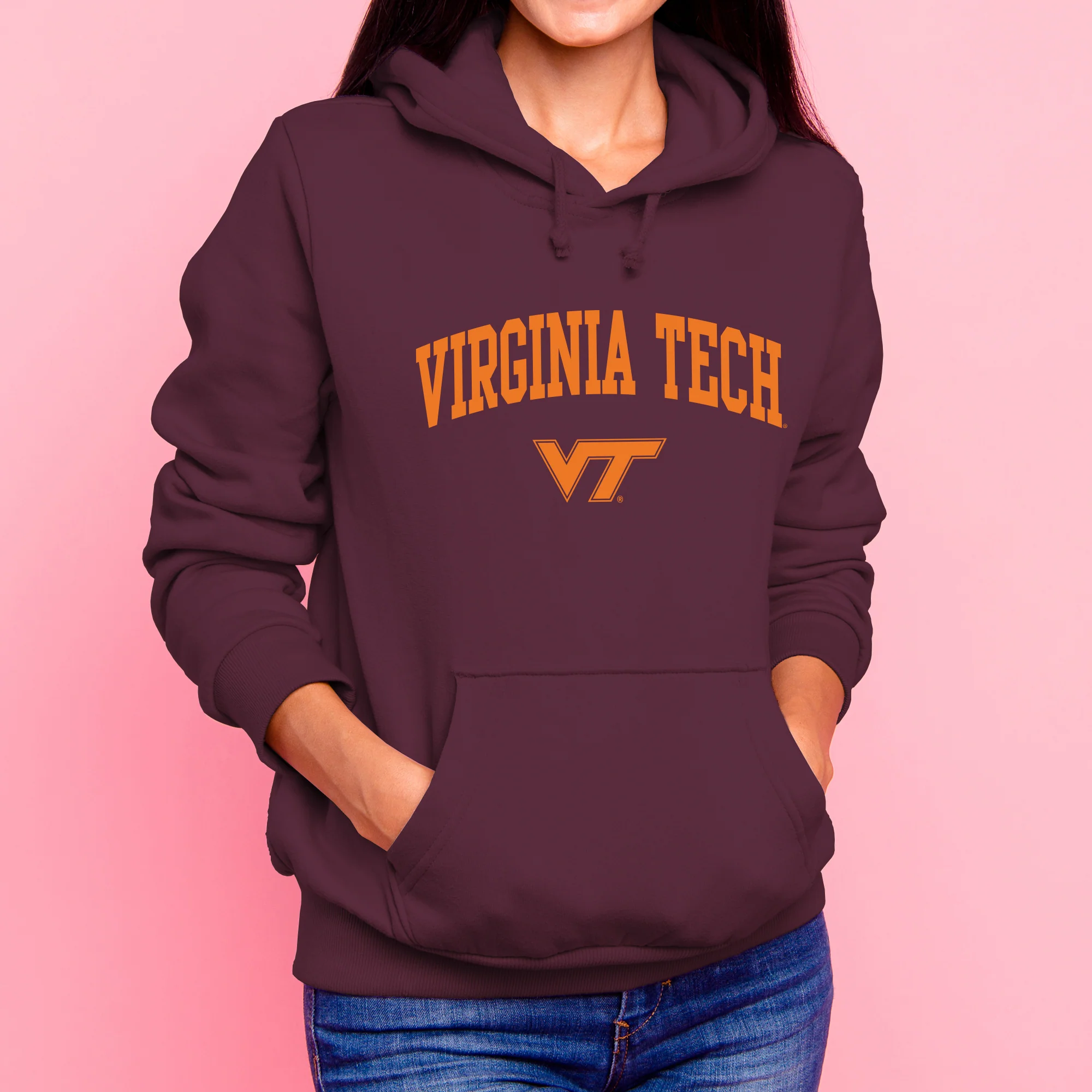 Virginia Tech Arch Logo Hoodie - Maroon - Image 4