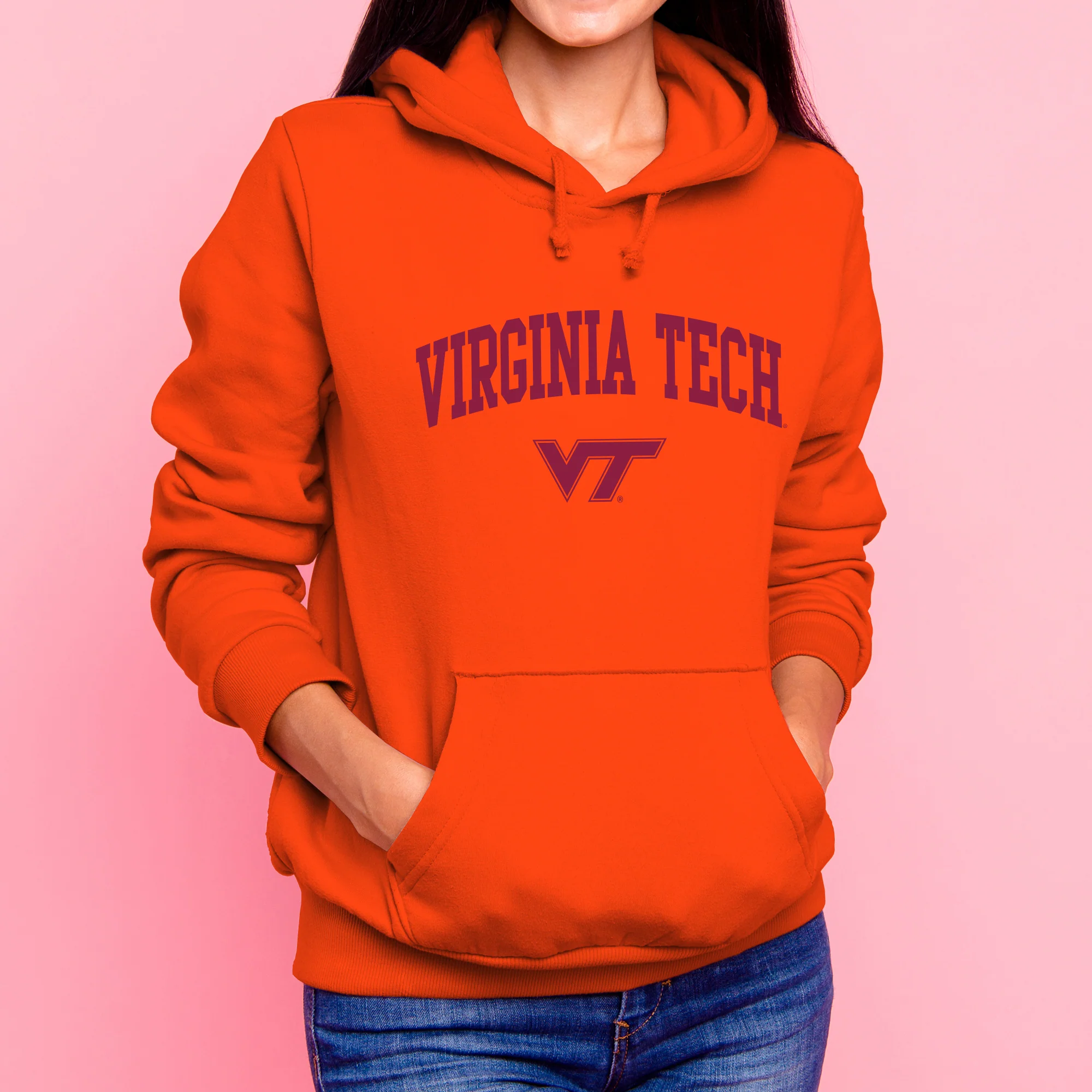 Virginia Tech Arch Logo Hoodie - Orange - Image 4