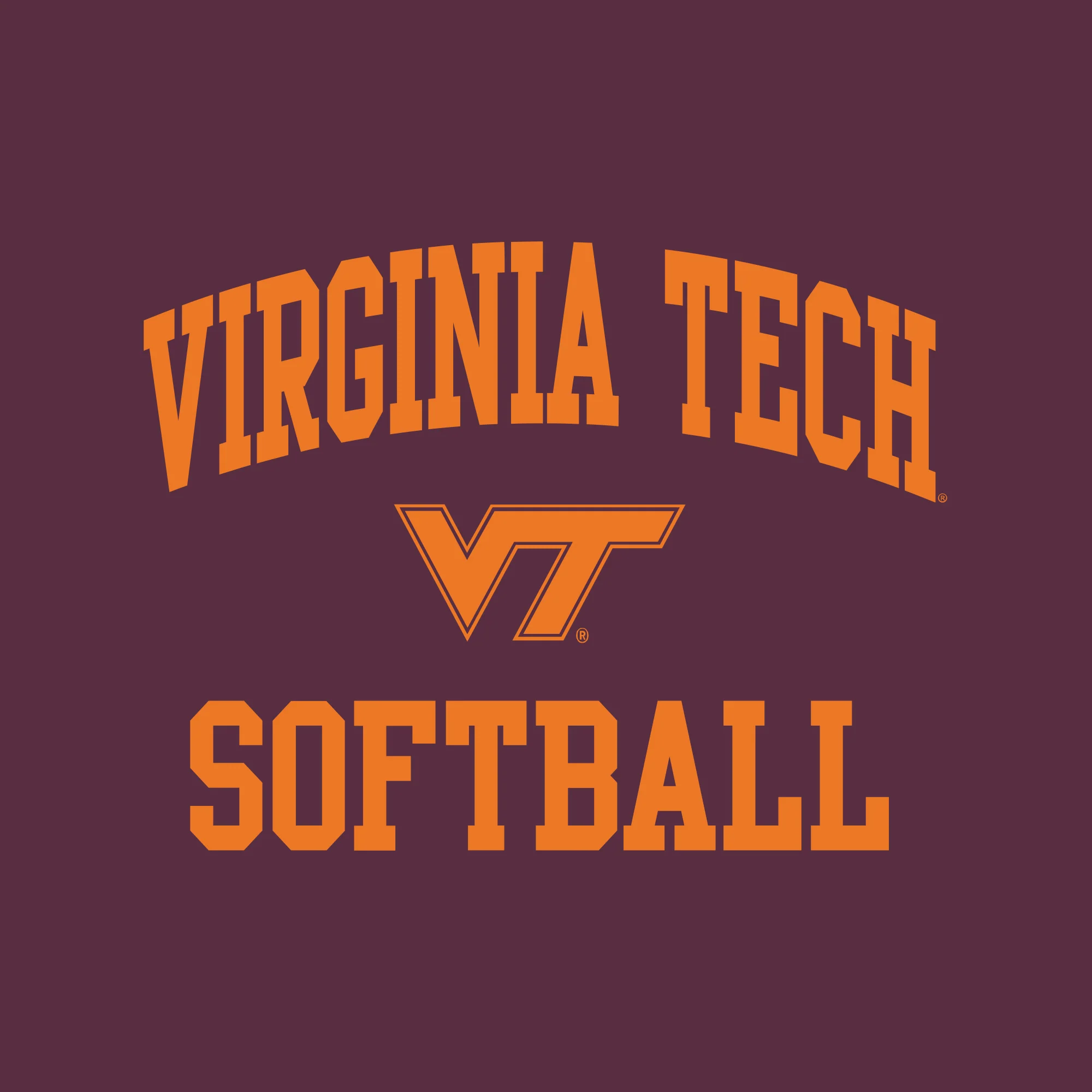Virginia Tech Arch Logo Softball Long Sleeve - Maroon - Image 2