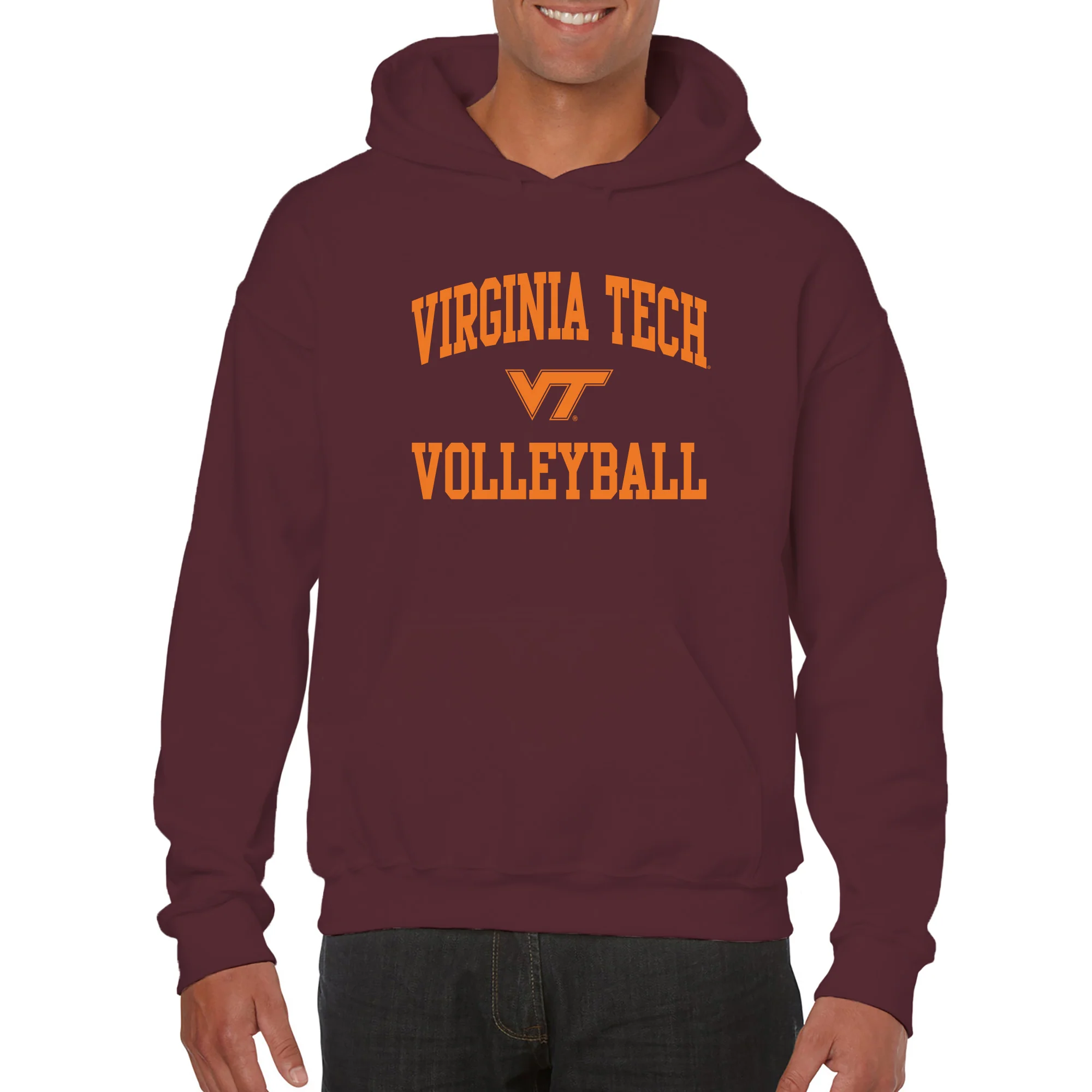 Virginia Tech Arch Logo Volleyball Hoodie - Maroon - Image 3
