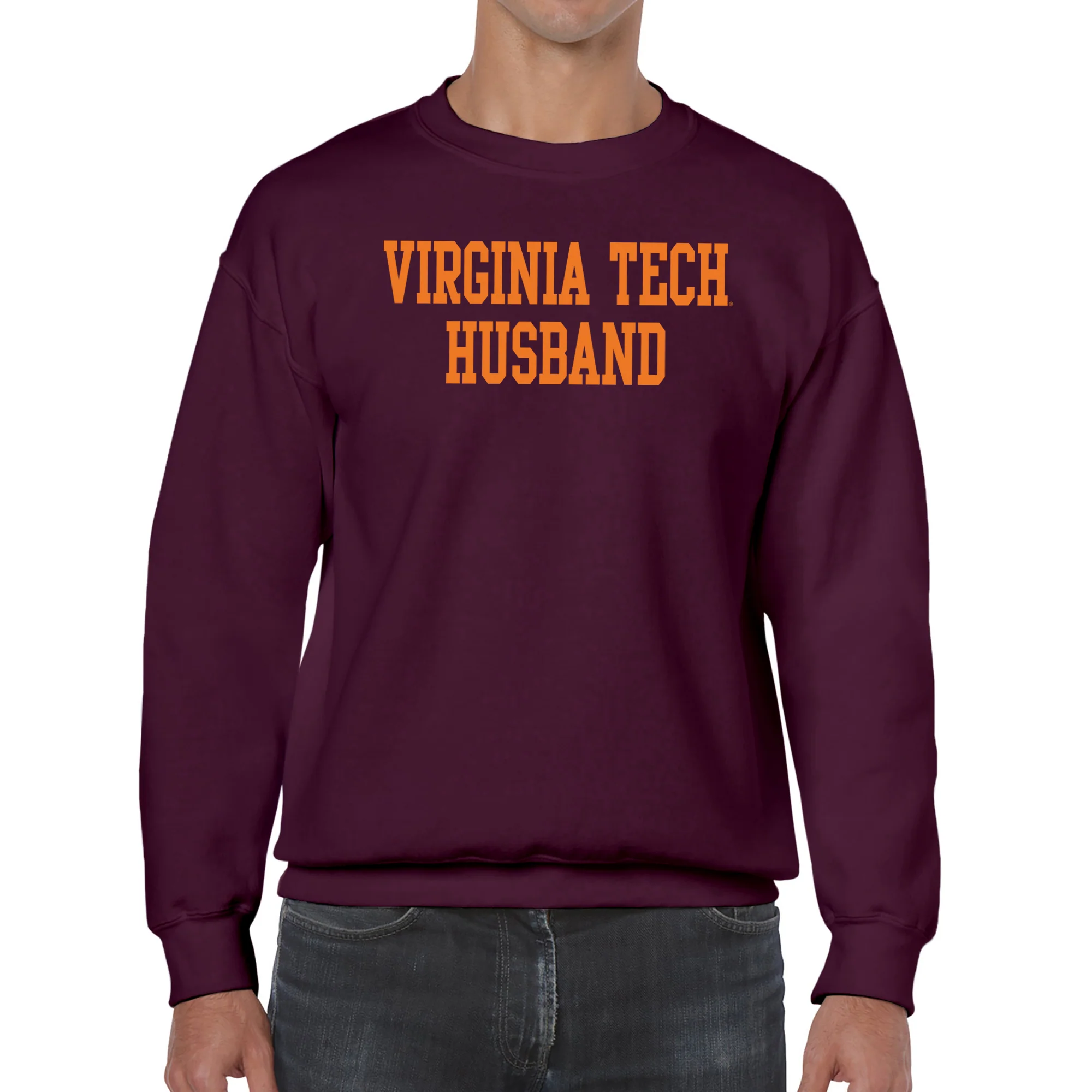 Virginia Tech Basic Block Husband Crewneck Sweatshirt - Maroon - Image 3