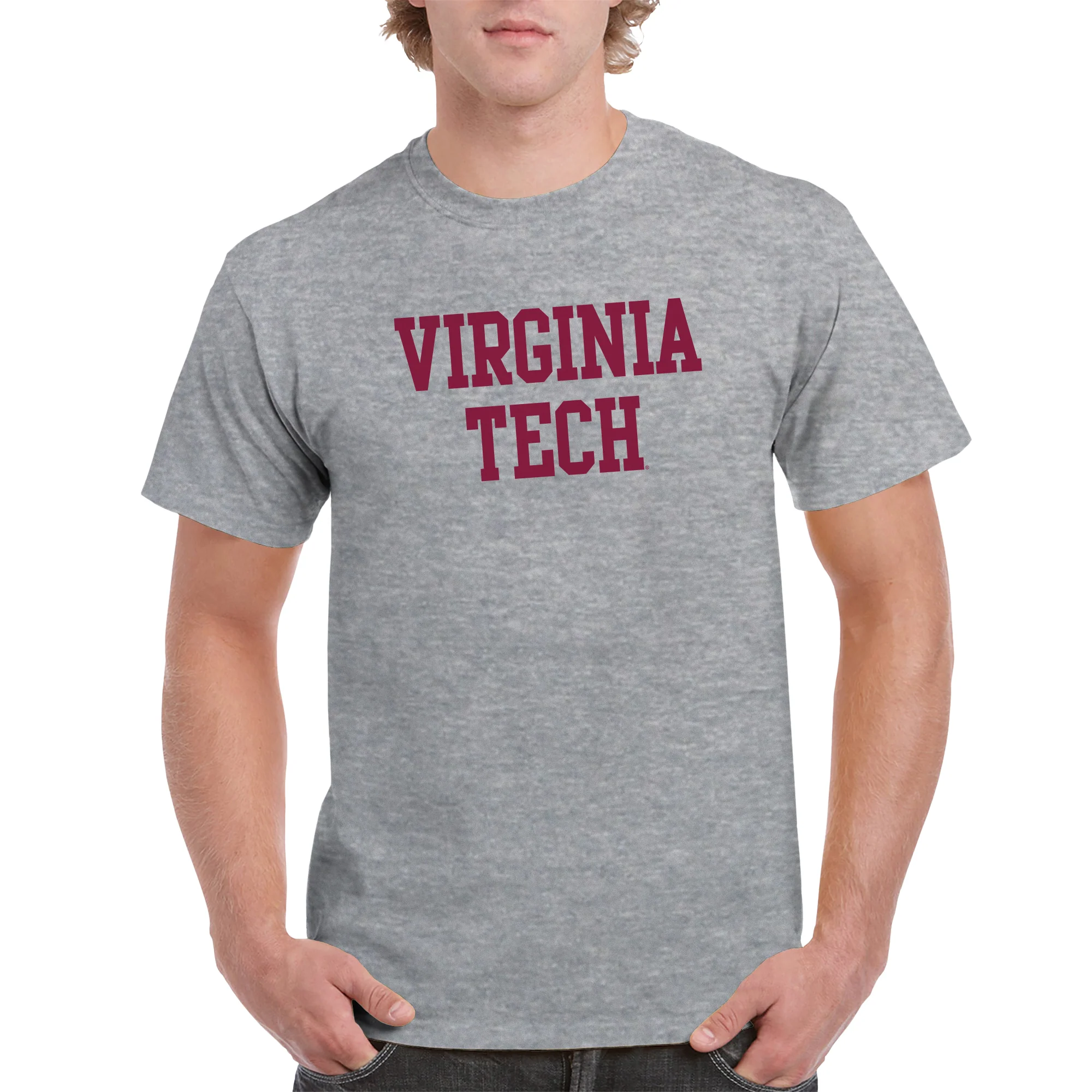 Virginia Tech Basic Block T-Shirt - Sport Grey - Image 3