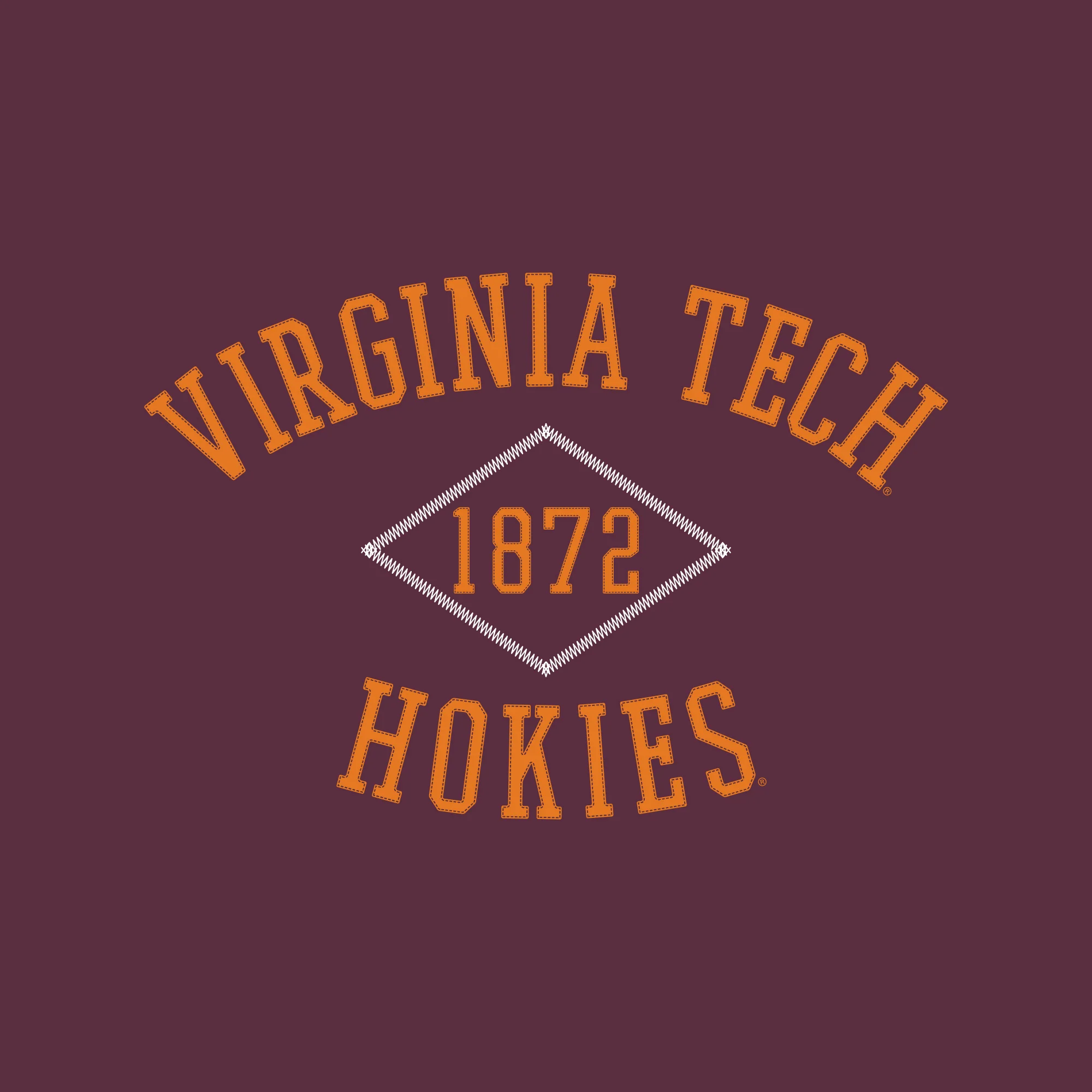 Virginia Tech Faux Stitch Arch Crewneck - Maroon - Image 2