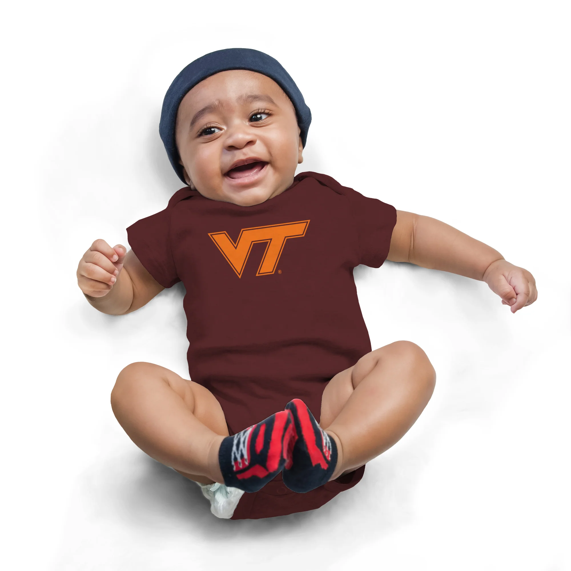 Virginia Tech Primary Logo Creeper - Maroon - Image 4