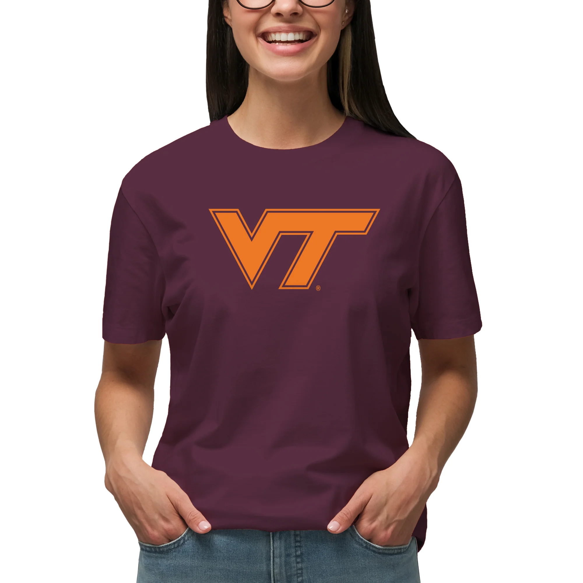 Virginia Tech Primary Logo T-Shirt - Maroon - Image 4