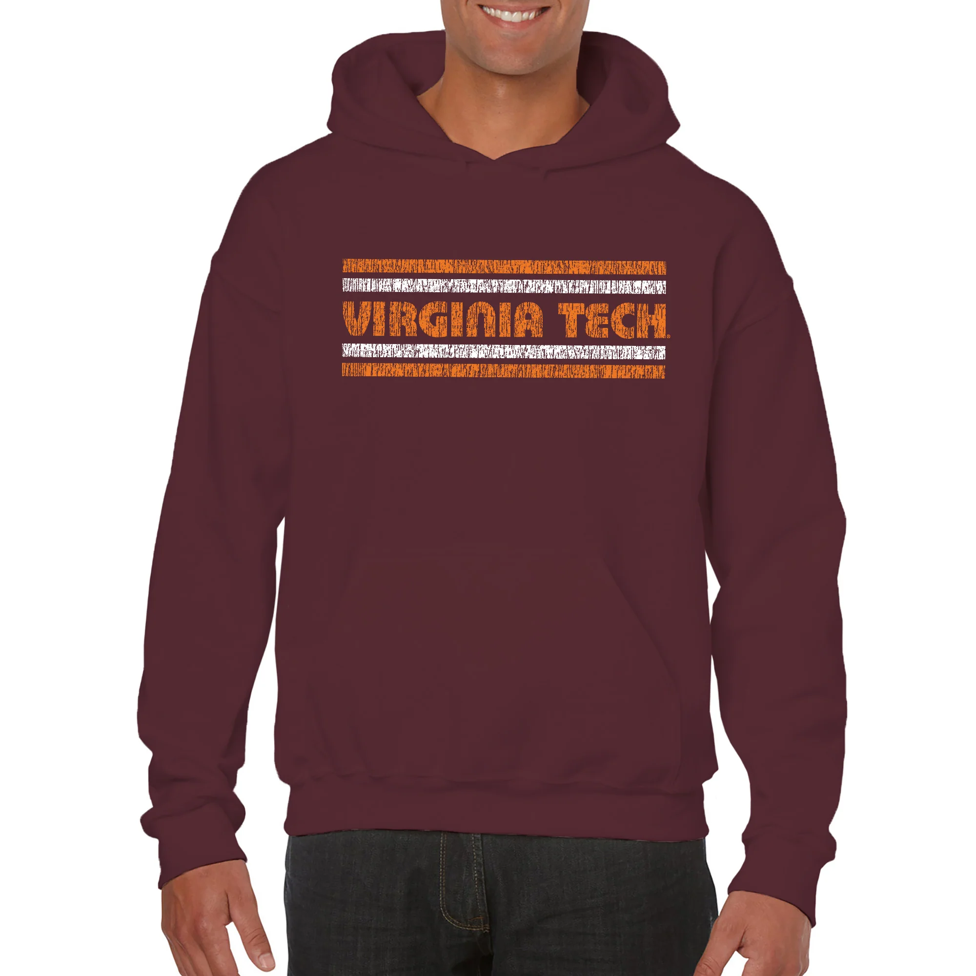 Virginia Tech Retro Underline Hoodie - Maroon - Image 3