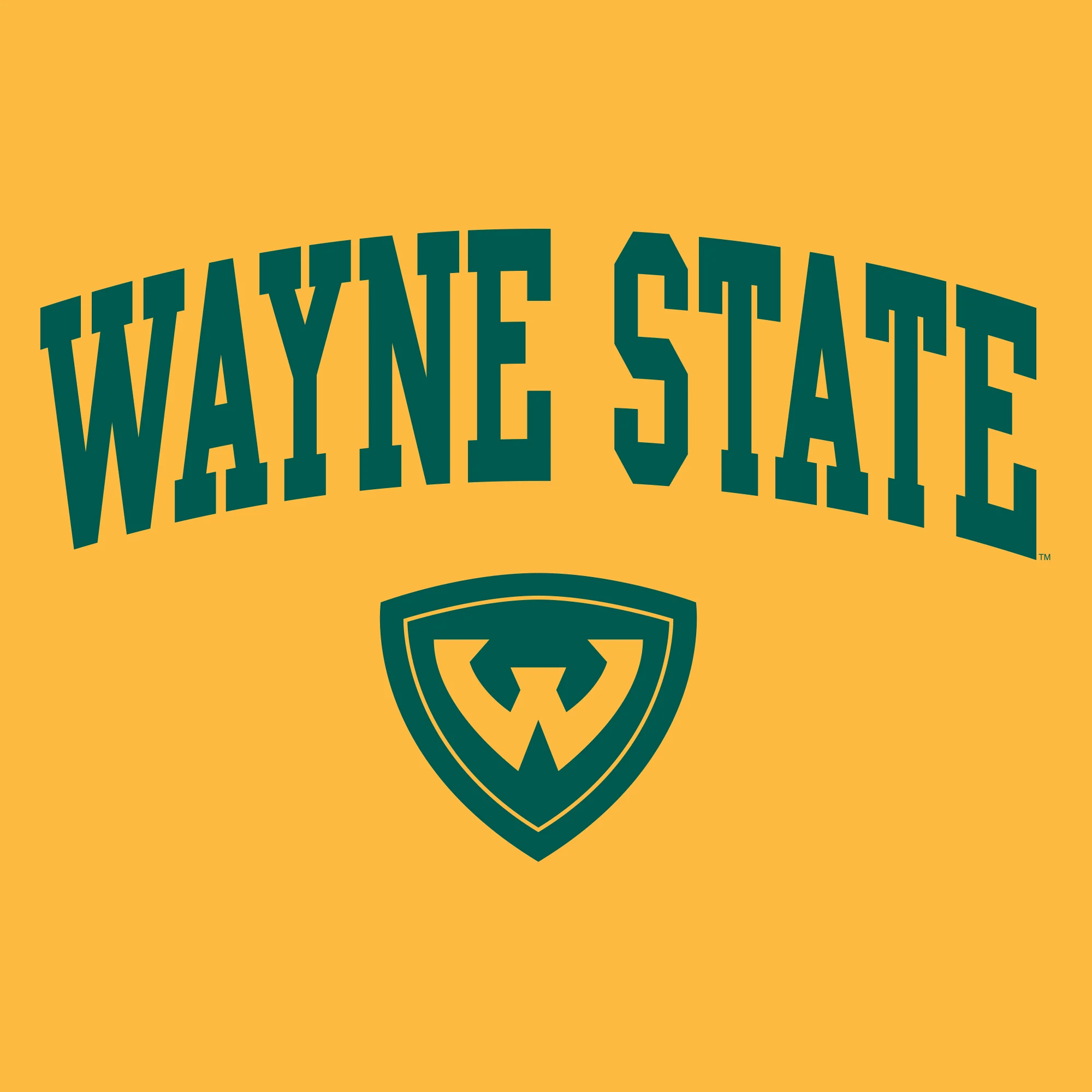 Wayne State University Warriors Arch Logo Womens Short Sleeve T Shirt - Gold - Image 2