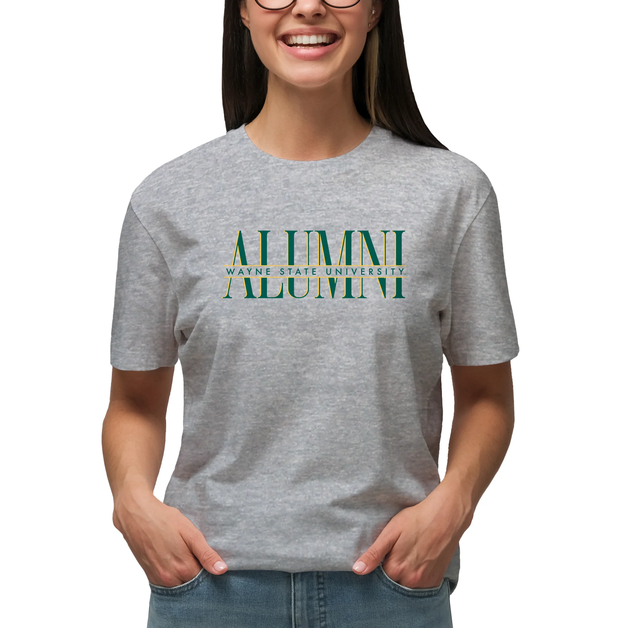 Wayne State Classic Alumni T-Shirt - Sport Grey - Image 4