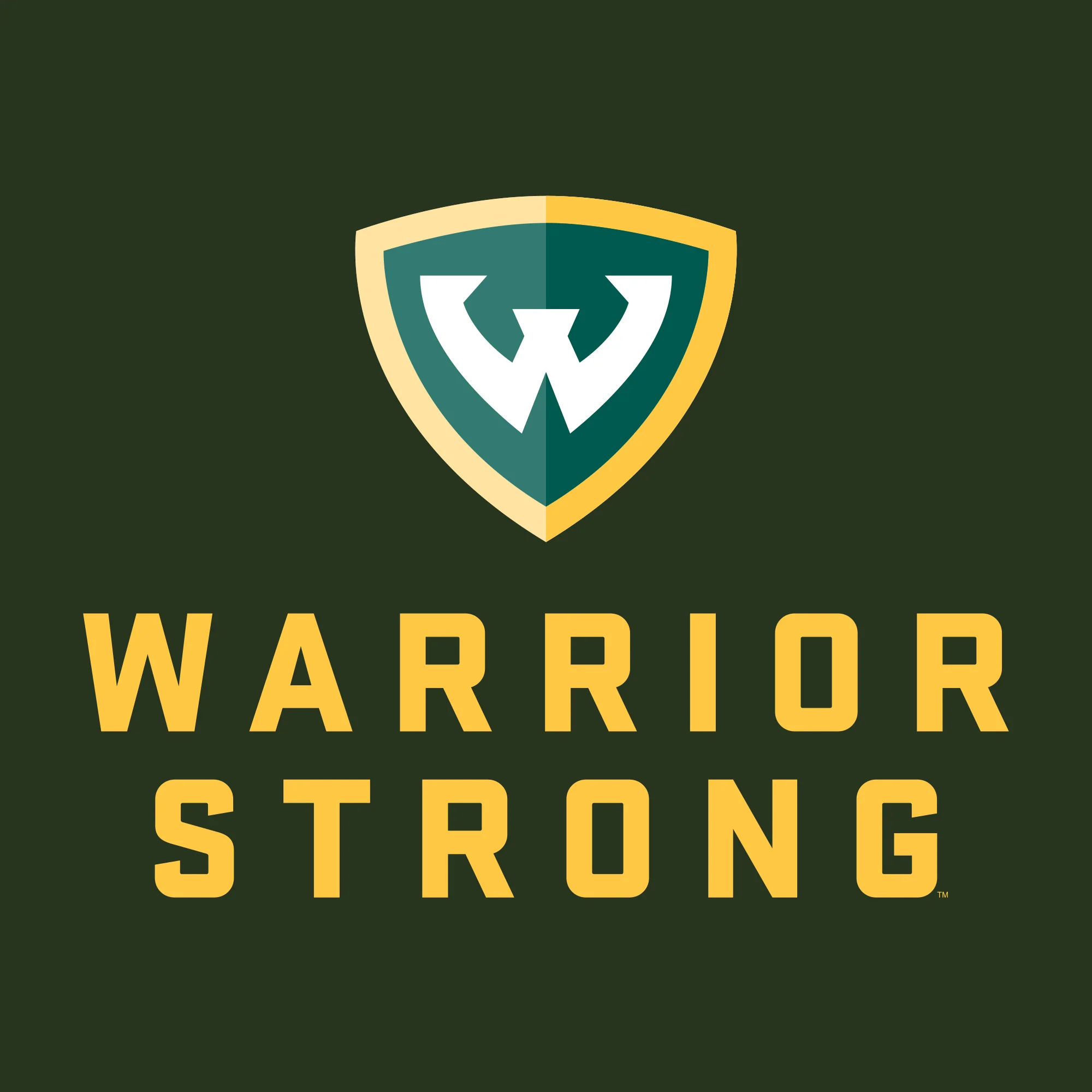 Wayne State University Warrior Strong Long Sleeve T-Shirt - Forest - Image 2
