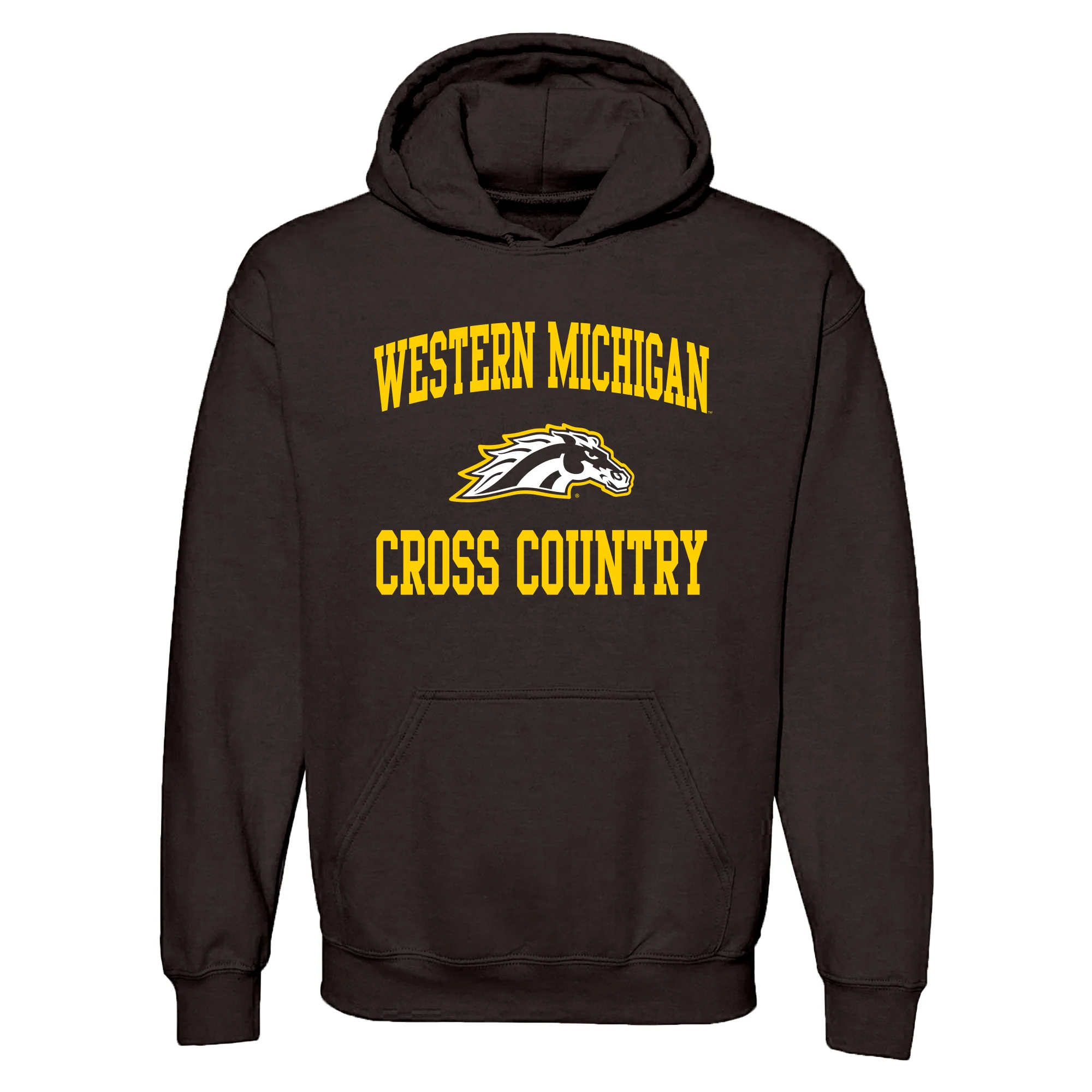 Western Michigan Arch Logo Cross Country Hoodie - Dark Chocolate