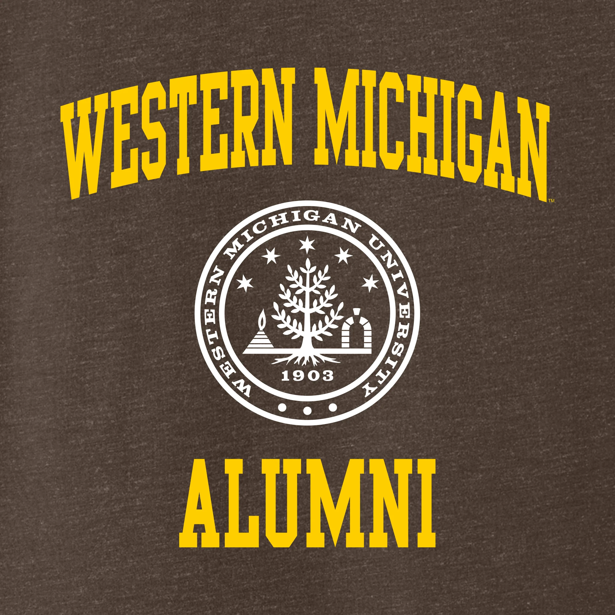 Western Michigan Arch Seal Alumni NLA CVC T-Shirt - Espresso - Image 2