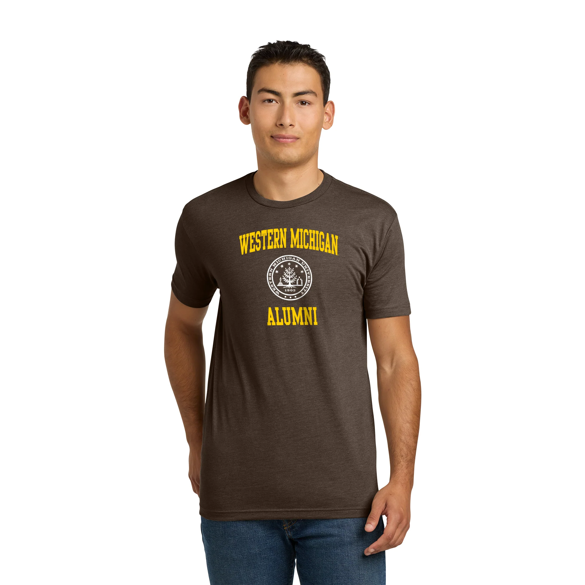 Western Michigan Arch Seal Alumni NLA CVC T-Shirt - Espresso - Image 3