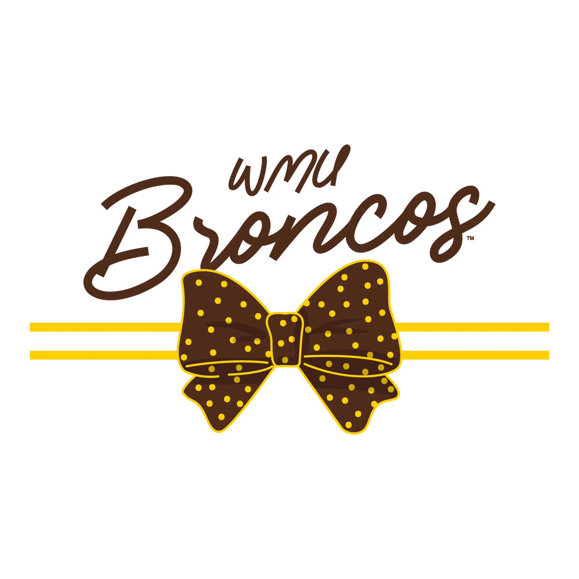 Western Michigan Bow Script Womens Long Sleeve - White - Image 2