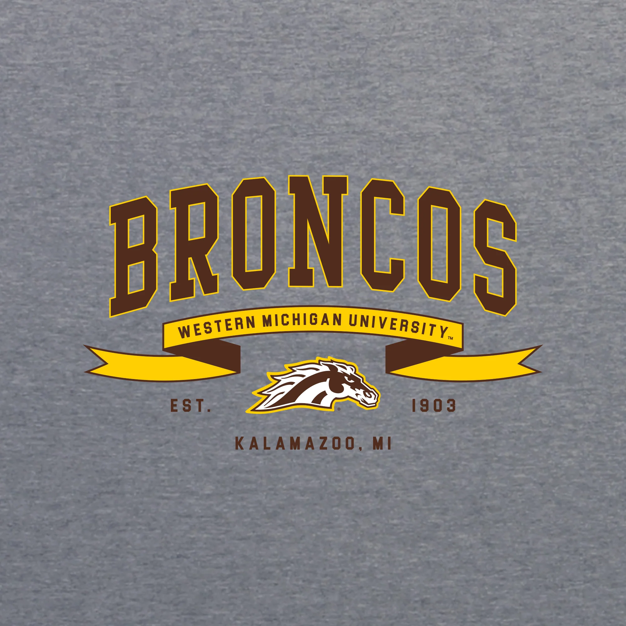 Western Michigan Ribbon Flight NLA Triblend T-Shirt - Premium Heather - Image 2