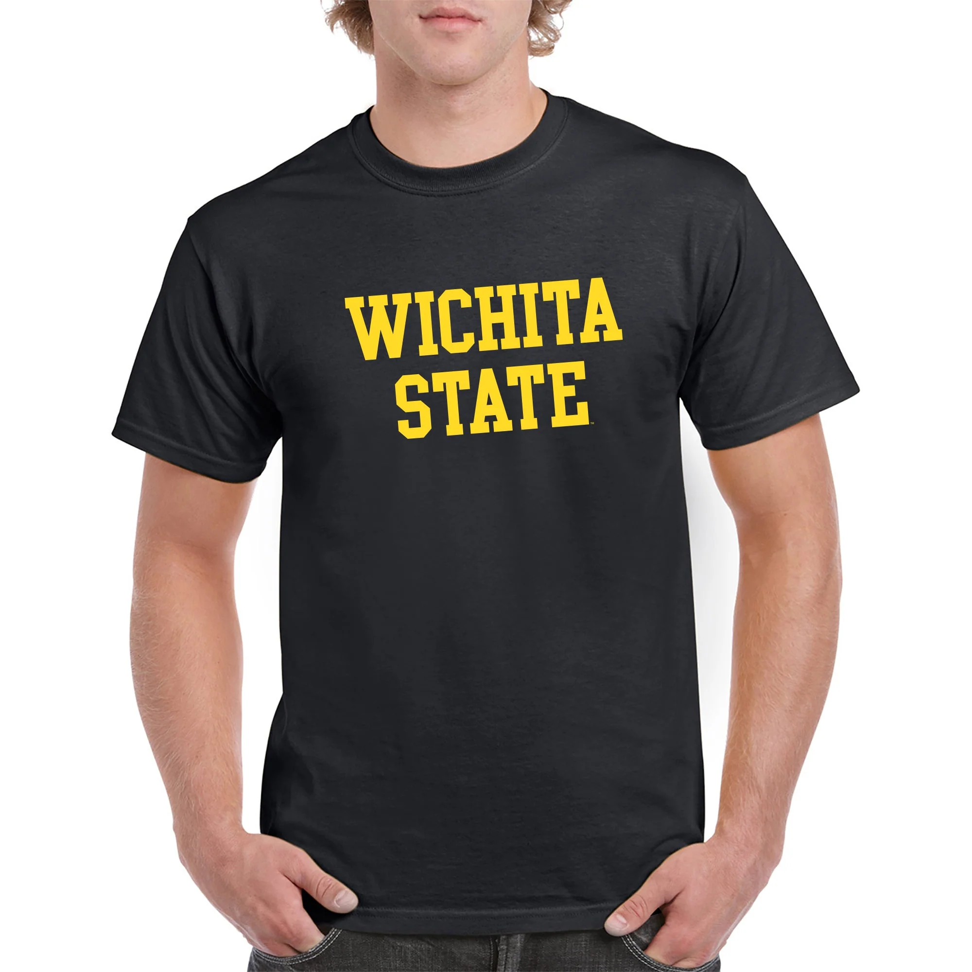 Wichita State University Shockers Basic Block Short Sleeve T-Shirt - Black - Image 3