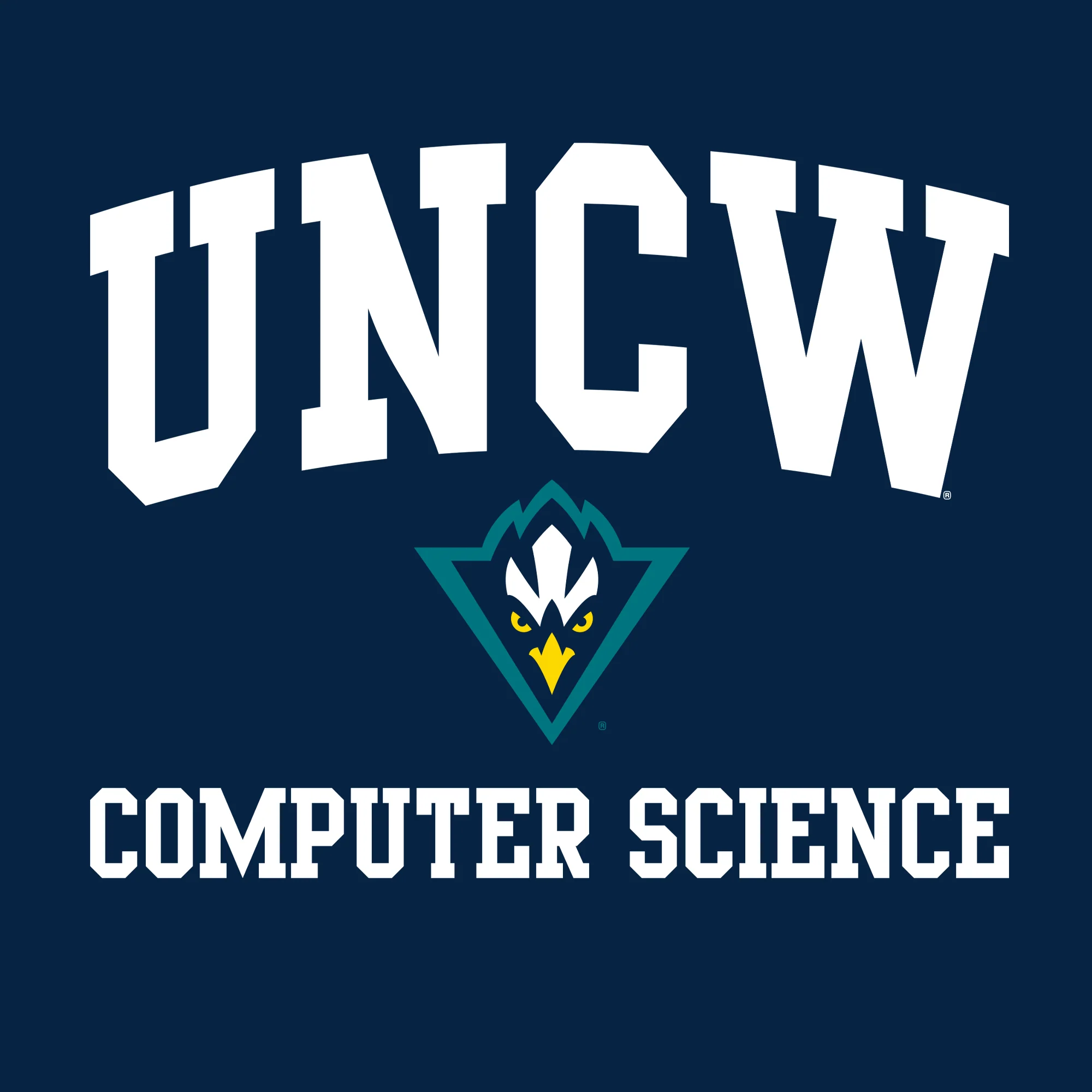 Wilmington Seahawks Arch Logo Computer Science T-Shirt - Navy - Image 2