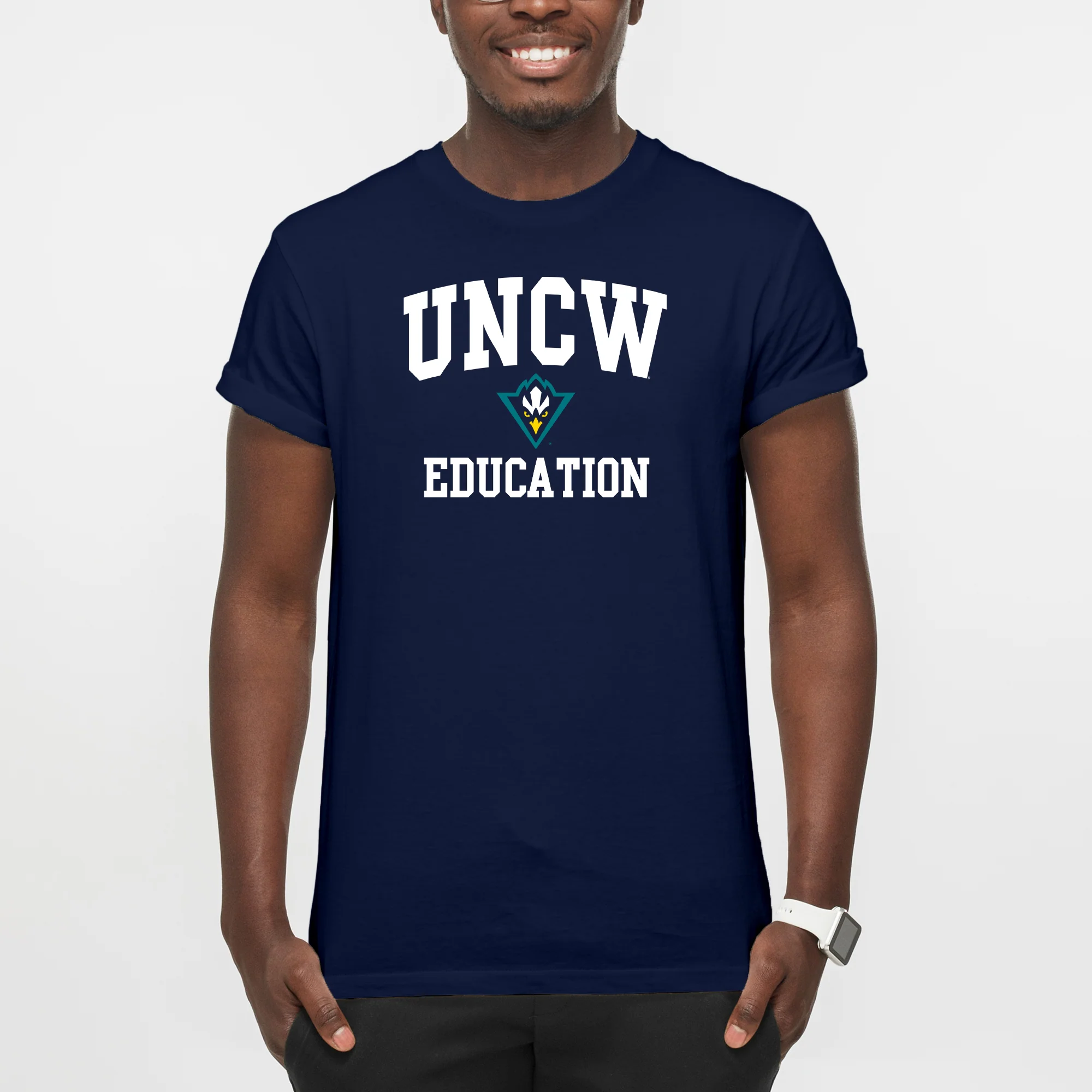 Wilmington Seahawks Arch Logo Education T-Shirt - Navy - Image 3