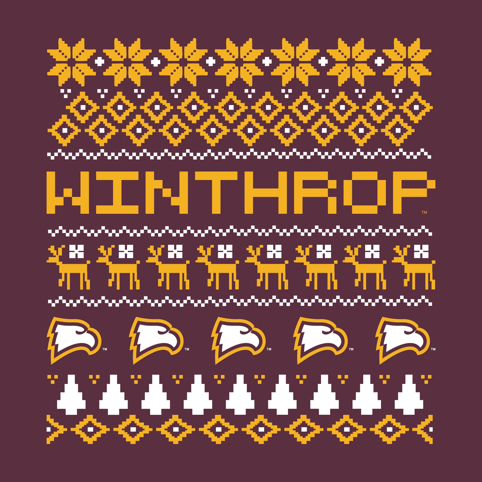 Winthrop Holiday Sweater T-Shirt - Maroon - Image 2