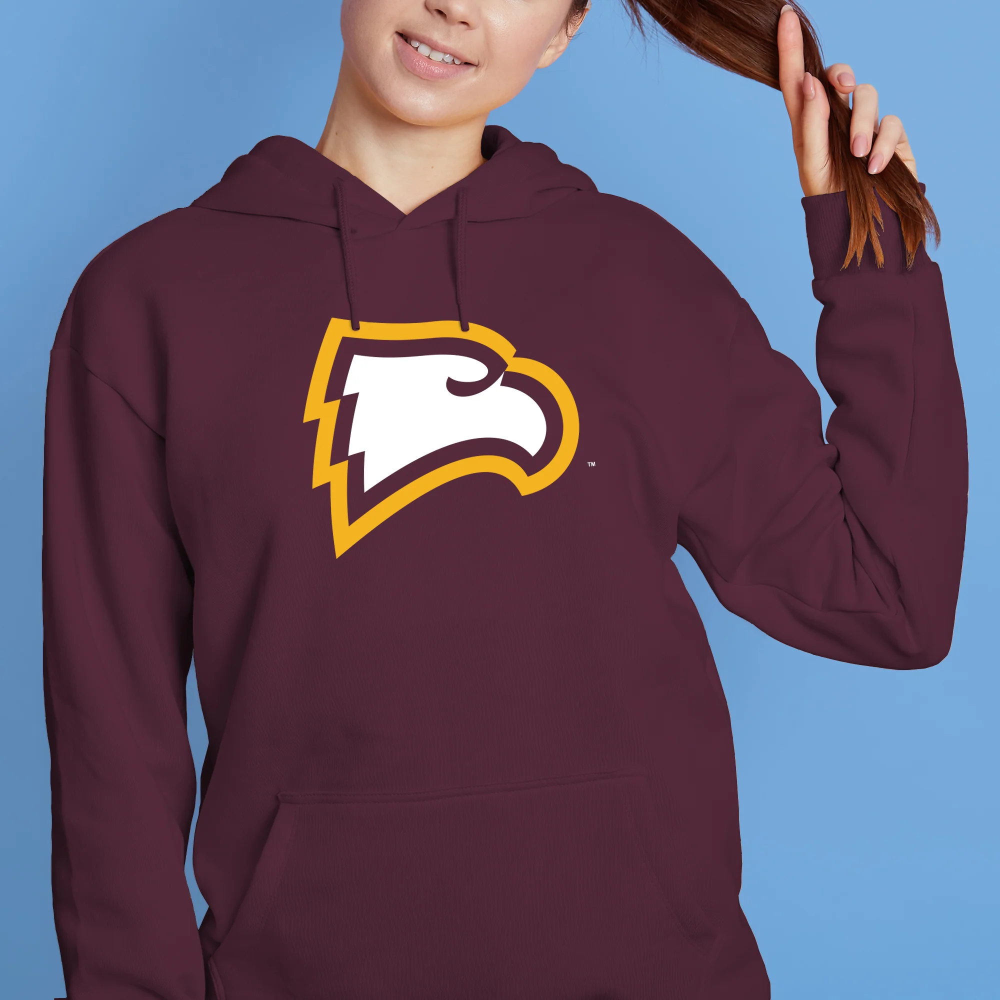 Winthrop University Eagles Primary Logo Hoodie - Maroon - Image 4