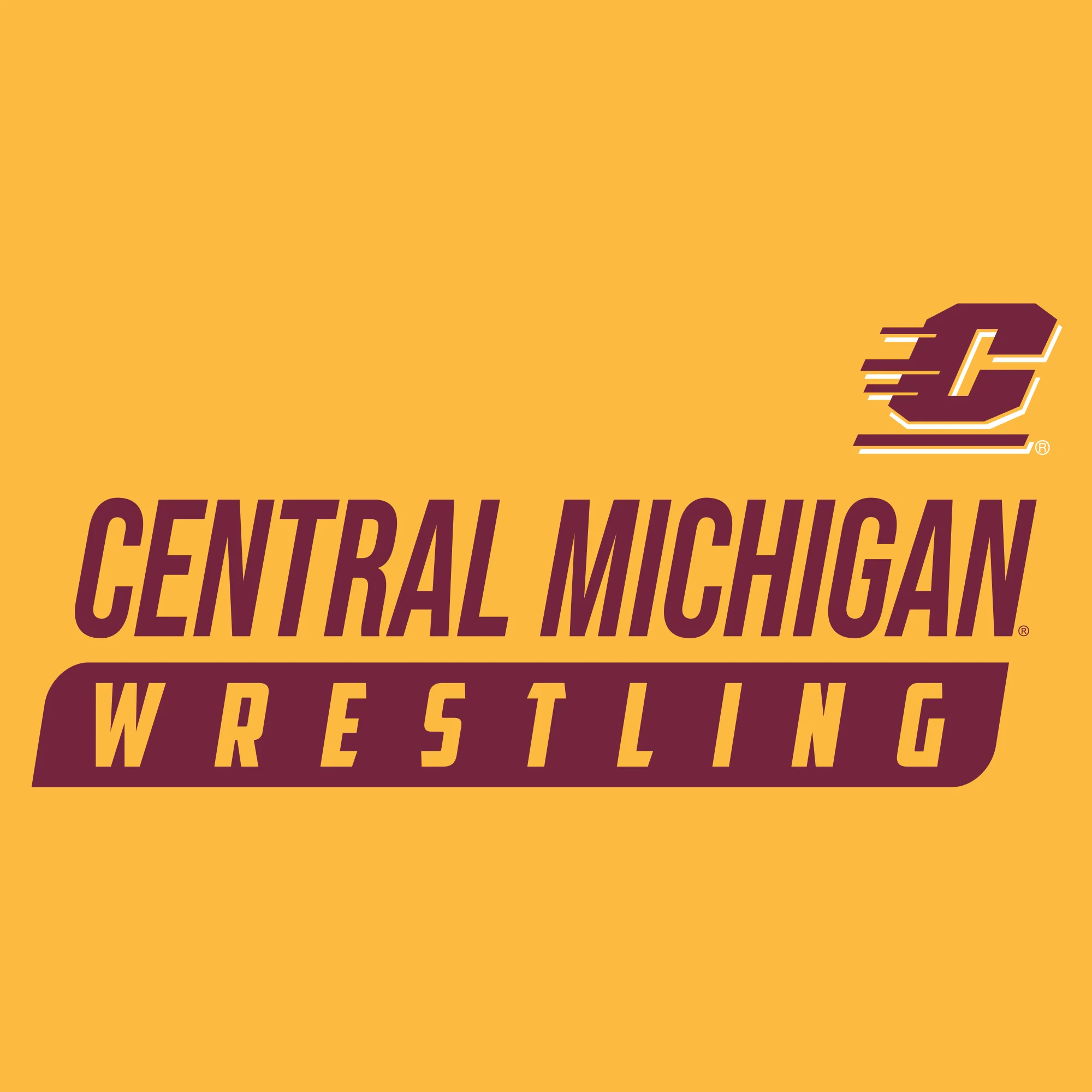 Central Michigan University Chippewas Wrestling Slant Heavy Blend Hoodie - Gold - Image 2